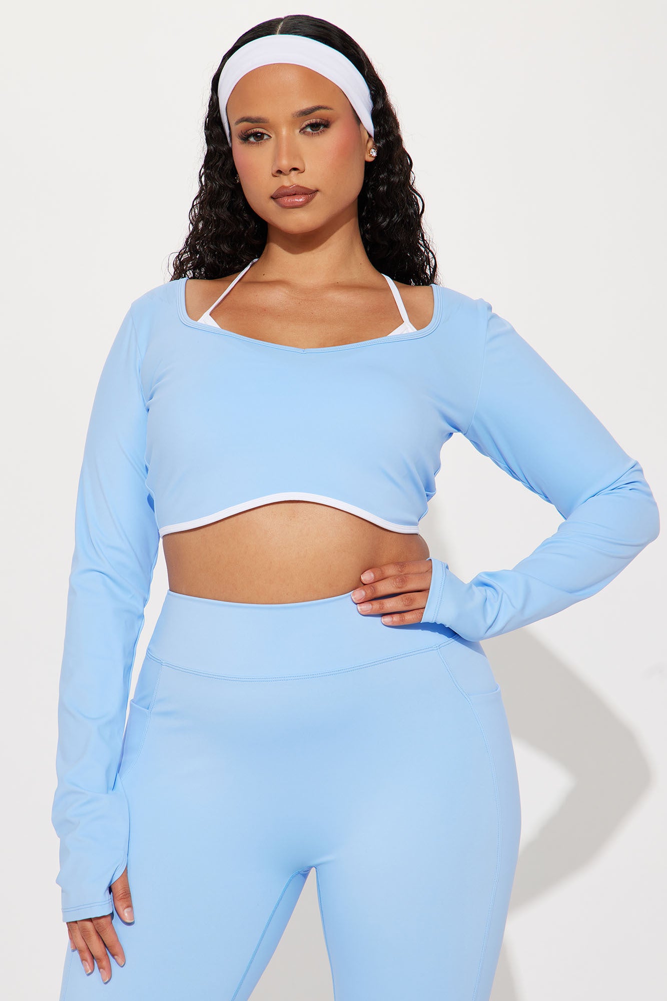 Tennis Club Twofer Active Top - Light Blue - Image 4