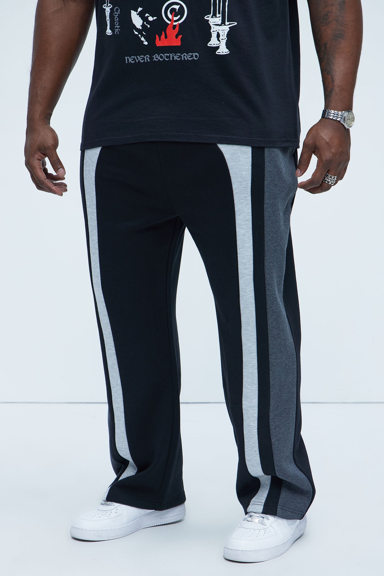 Tyson Paneled Straight Sweatpants - Heather/Combo - Image 6