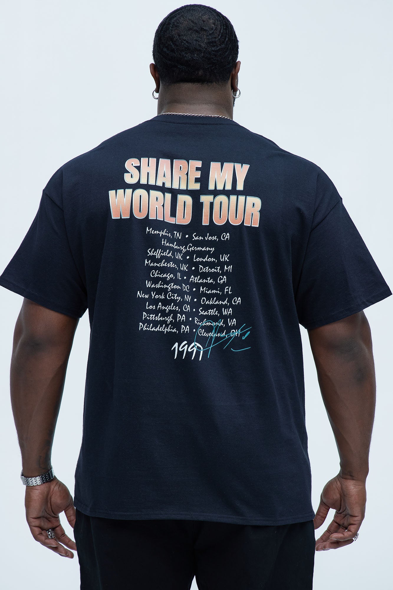 Aaliyah Share My World Tour Short Sleeve Tee - Black - Image 8