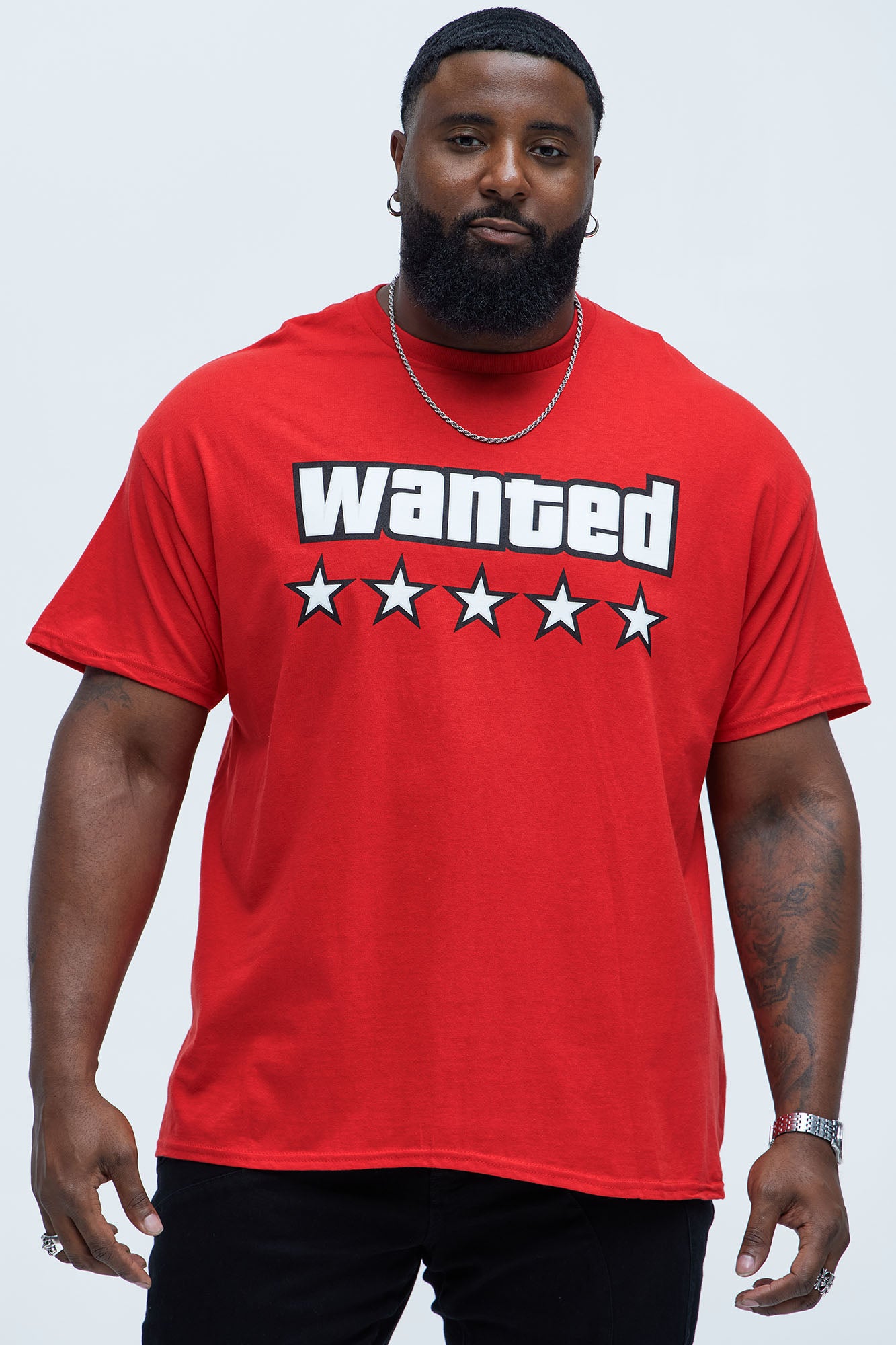 5 Star Wanted Short Sleeve Tee - Red - Image 4