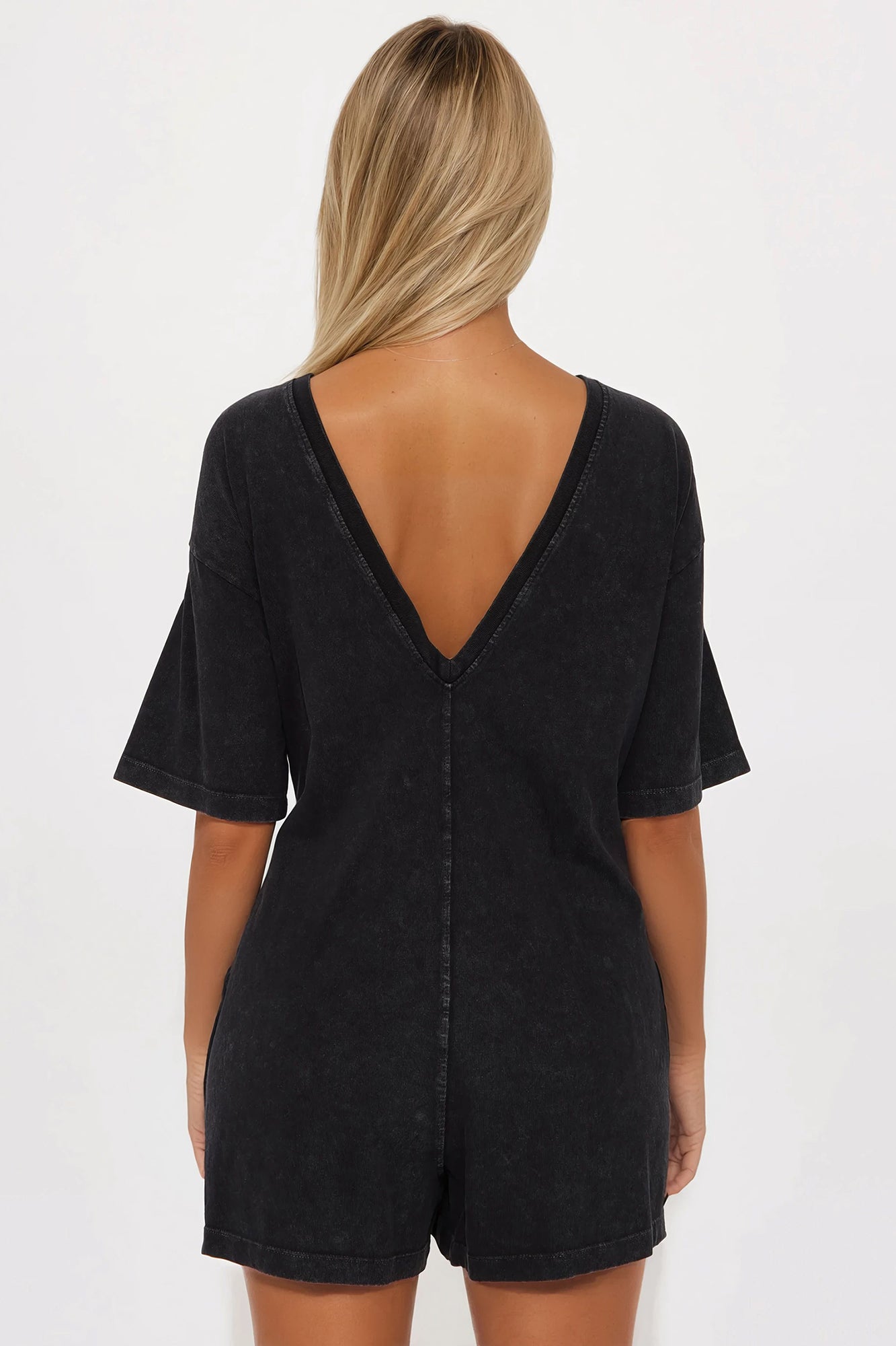 The Washed Oversize Romper - Black - Image 3