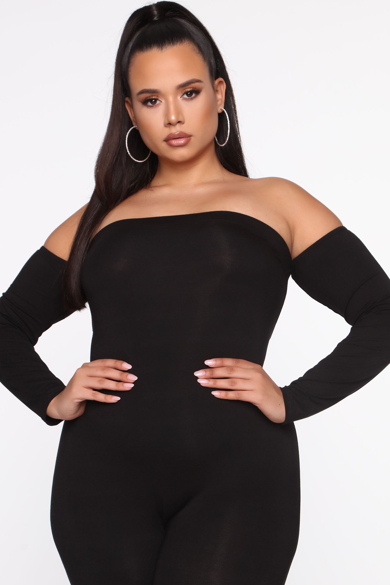 Soothe Off Shoulder Jumpsuit - Black - Image 11