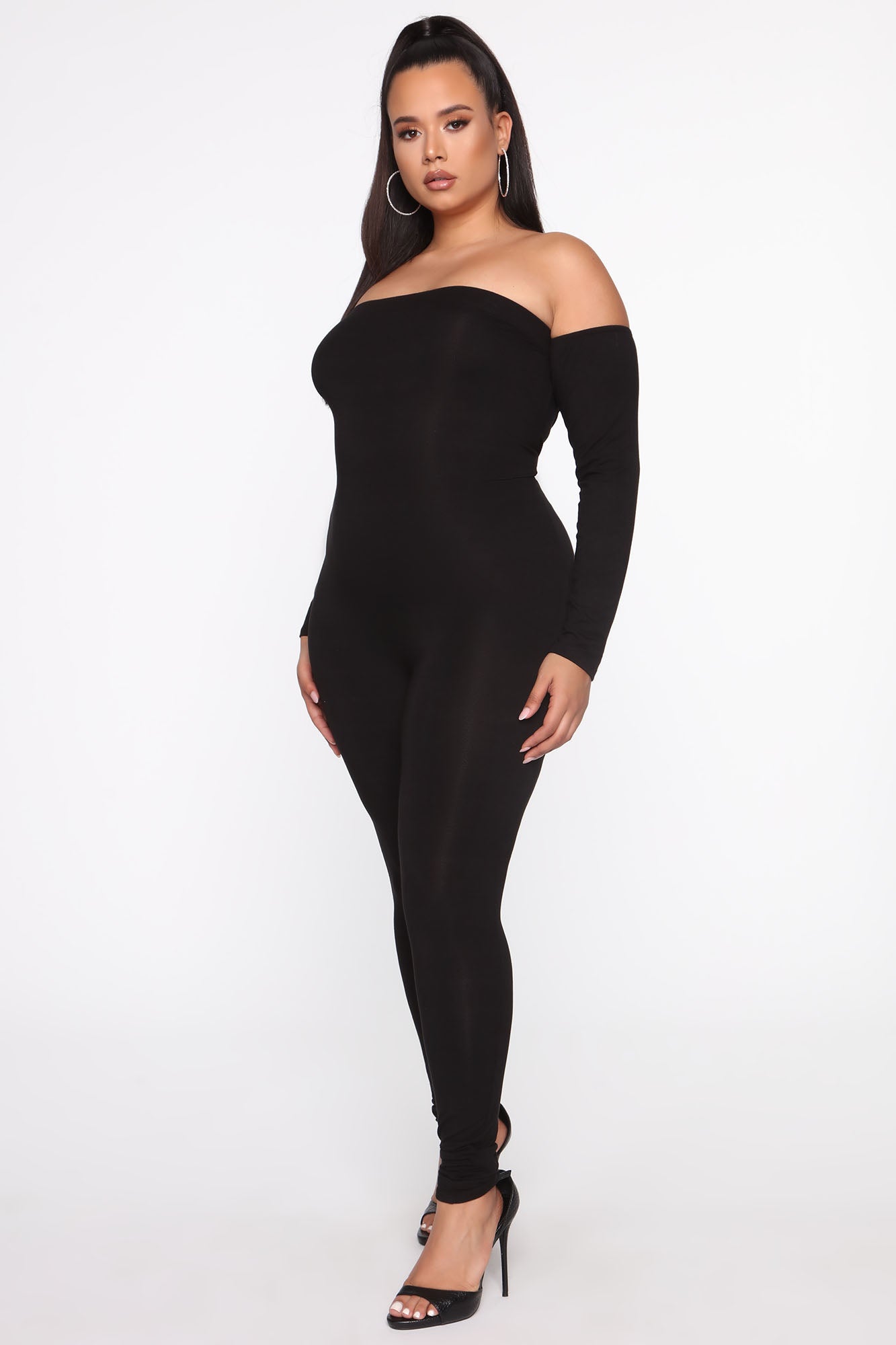 Soothe Off Shoulder Jumpsuit - Black - Image 12