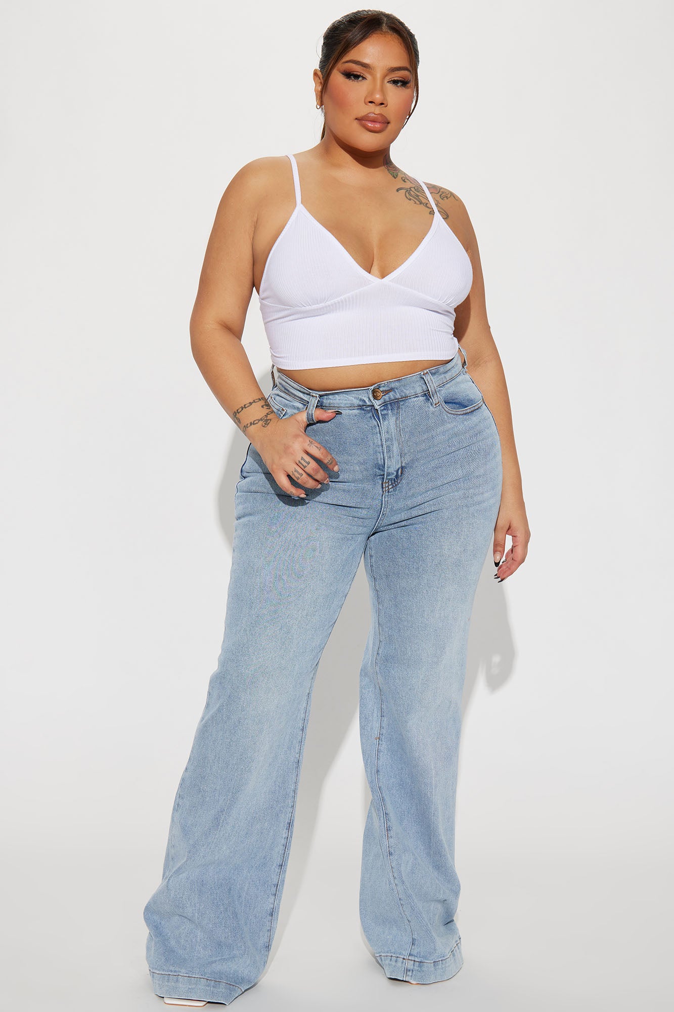 Bridge The Distance Wide Leg Jeans - Medium Blue Wash - Image 5