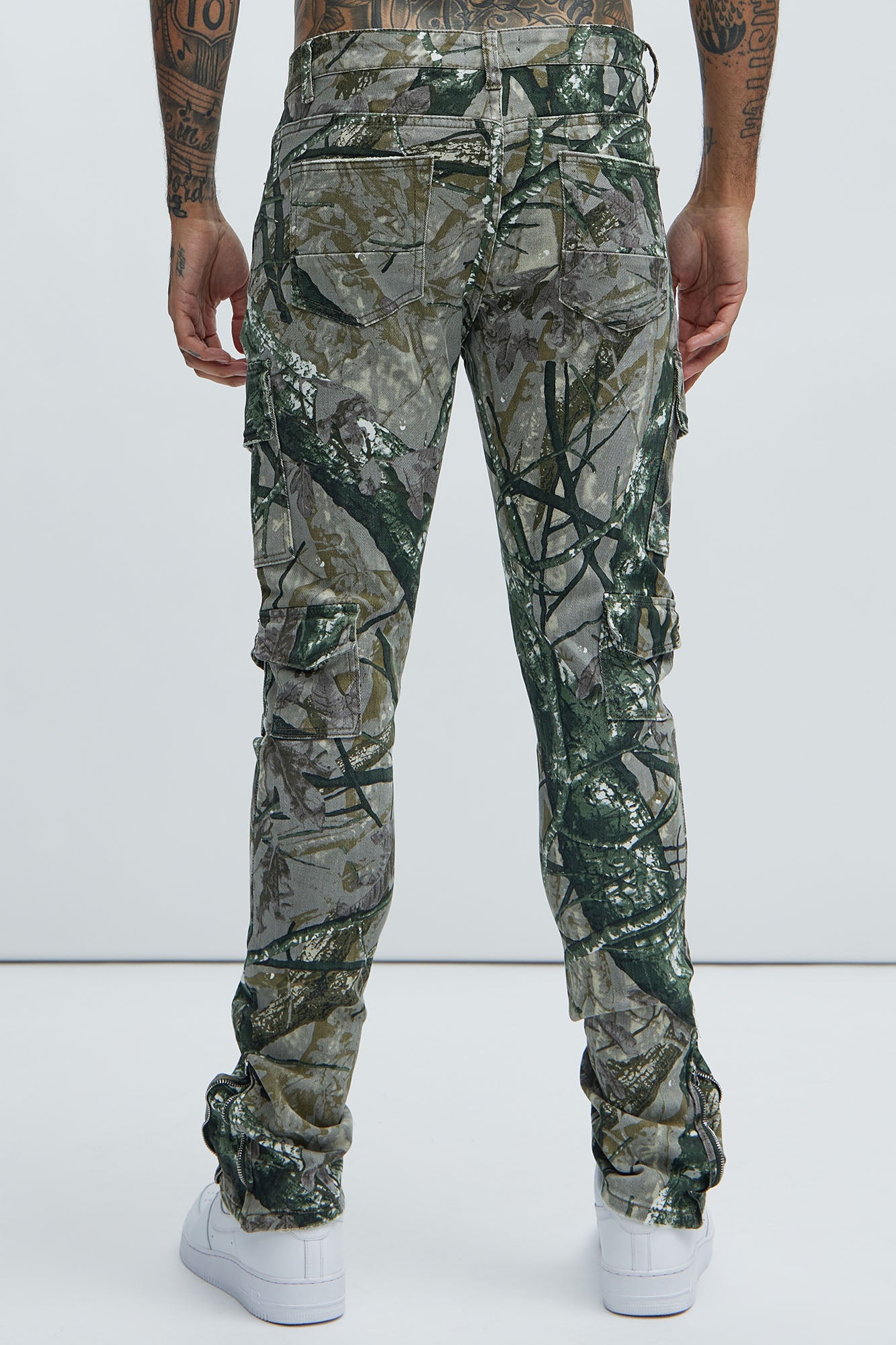 Convertible Stacked Skinny Flare Jeans - Taupe/combo - Image 6