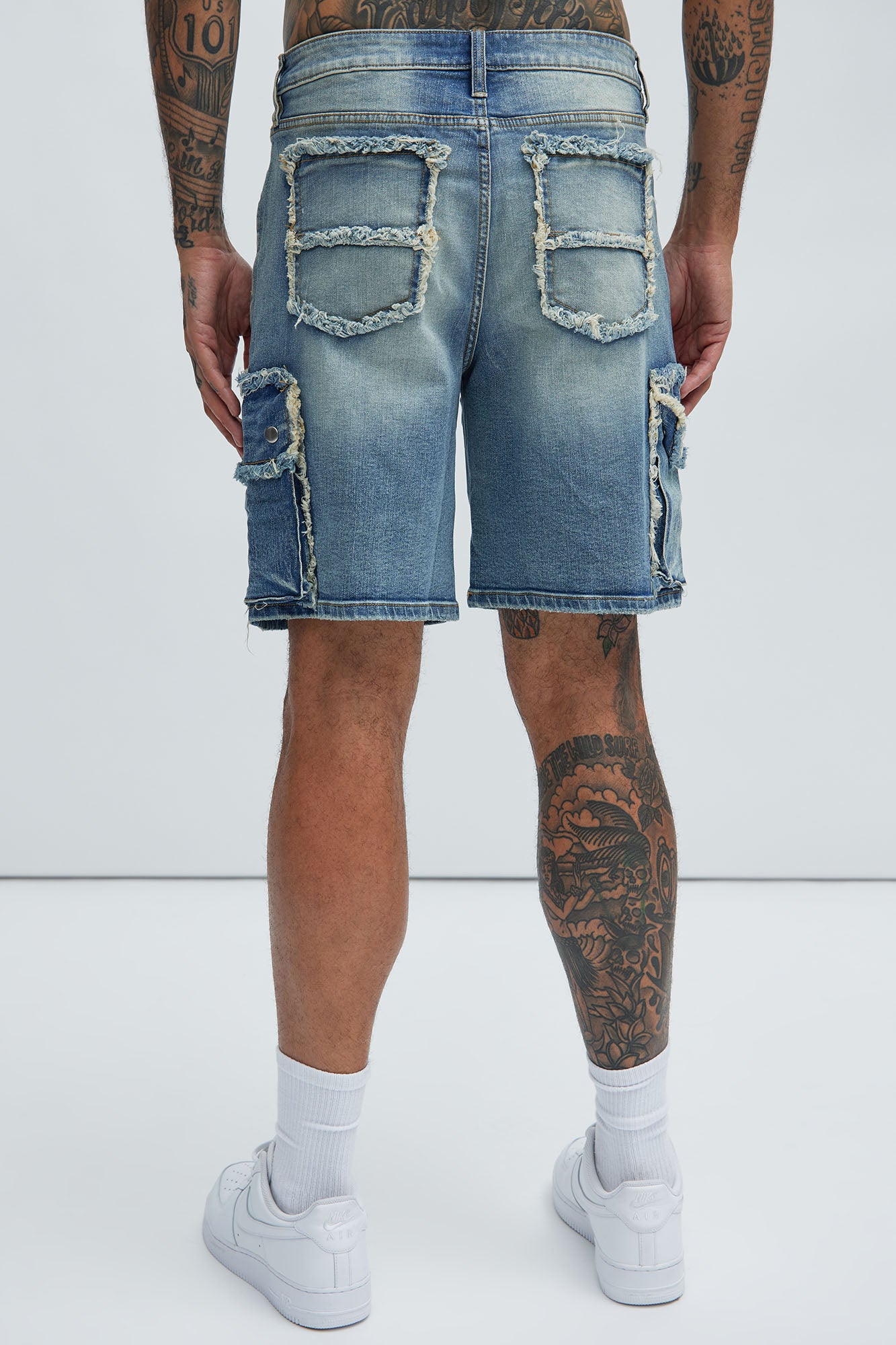 Rush Home Denim Cargo Shorts - Light Blue Wash - Image 5