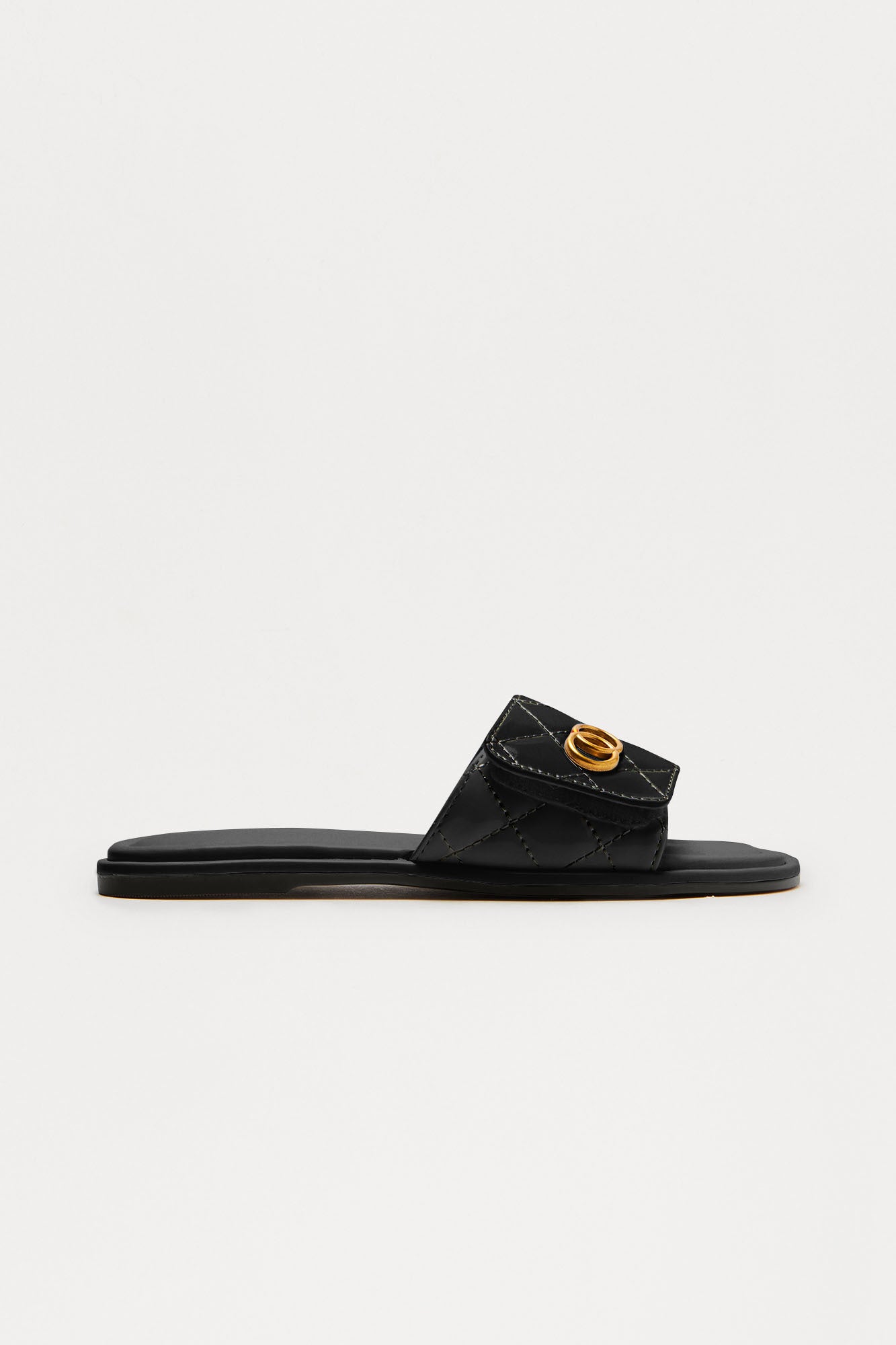 Tyra Flat Sandals - Black - Image 4
