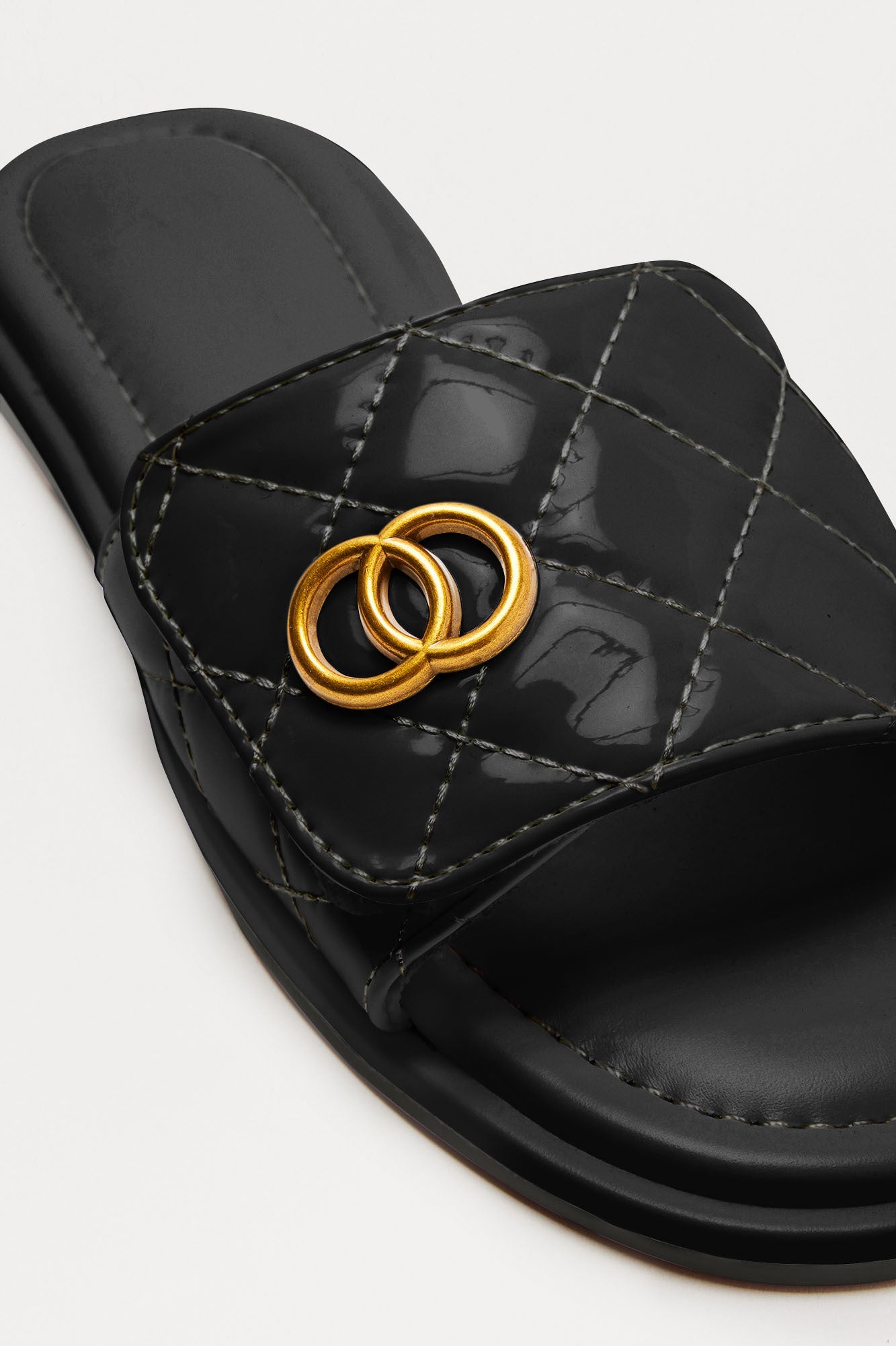 Tyra Flat Sandals - Black - Image 5