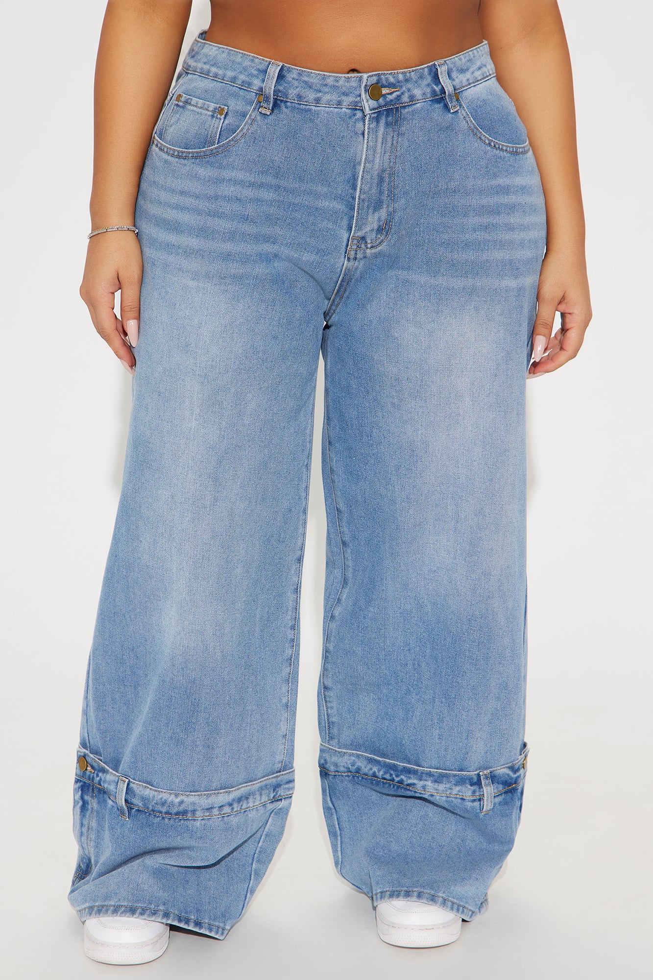 You Do You Cuffed Wide Leg Jeans - Vintage Wash - Image 5