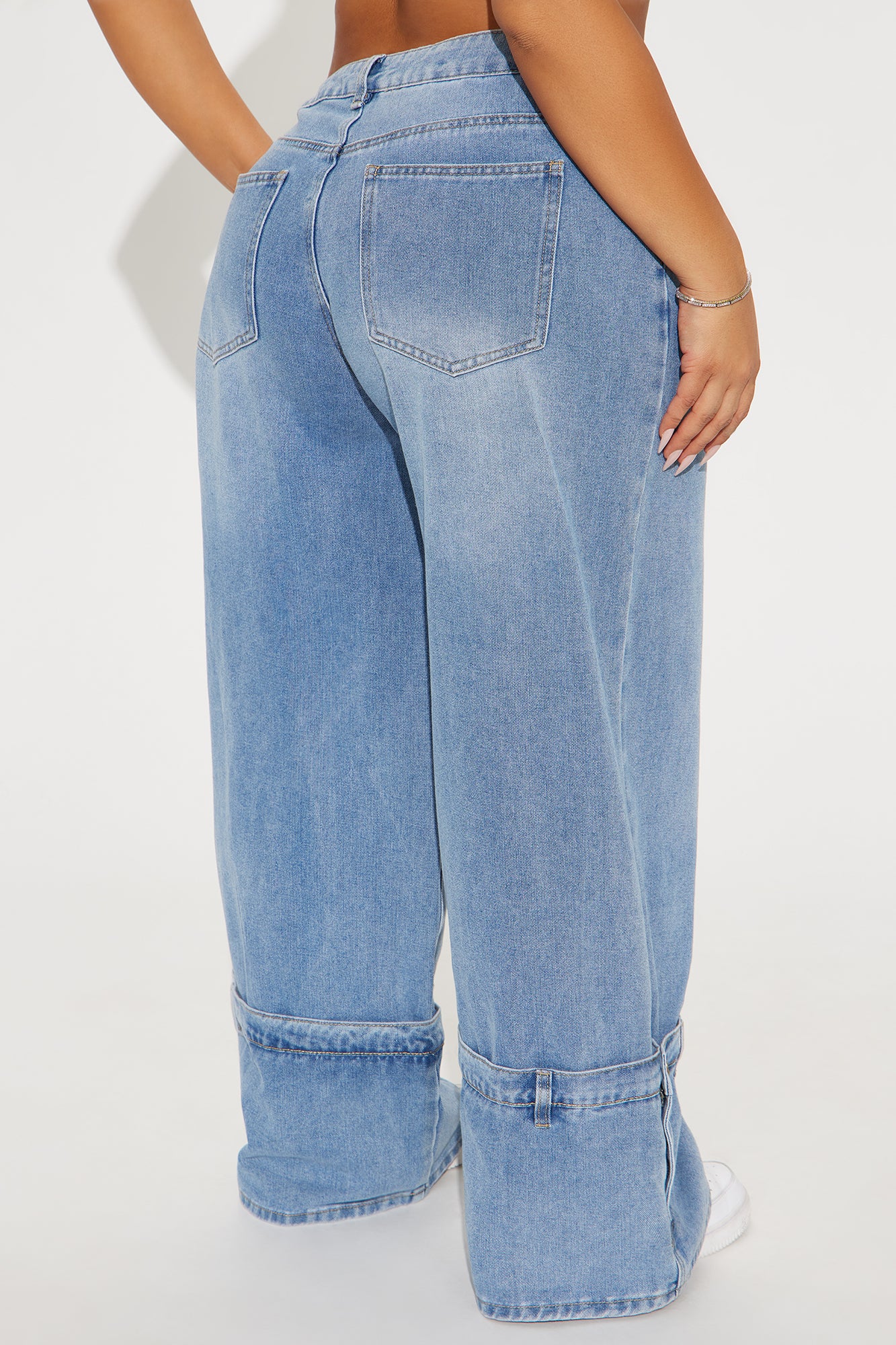 You Do You Cuffed Wide Leg Jeans - Vintage Wash - Image 6