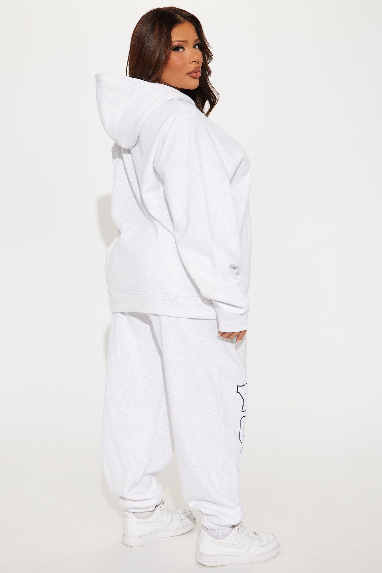 Yoga Fleece Sweatsuit Set - Heather Grey - Image 7