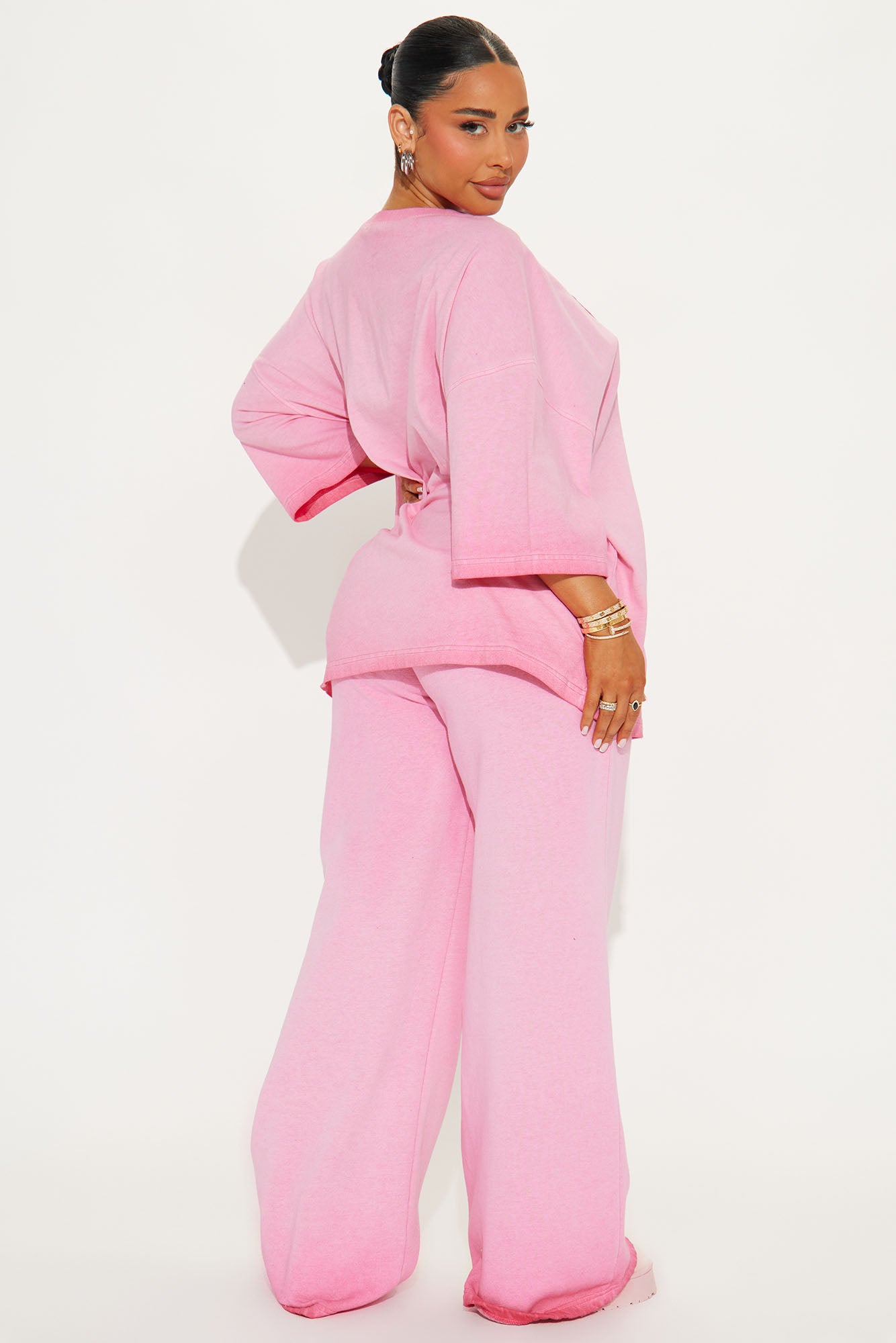 Lover Girl Fleece Sweatsuit Set - Pink - Image 3