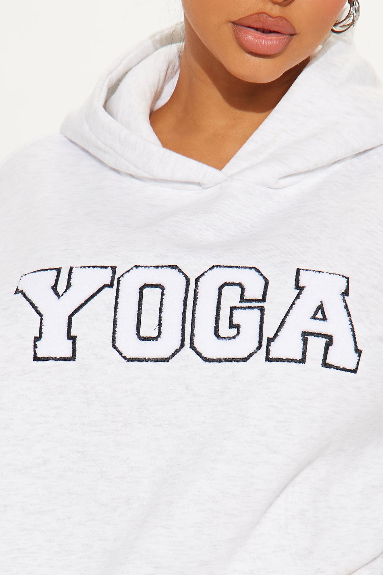 Yoga Fleece Sweatsuit Set - Heather Grey - Image 3