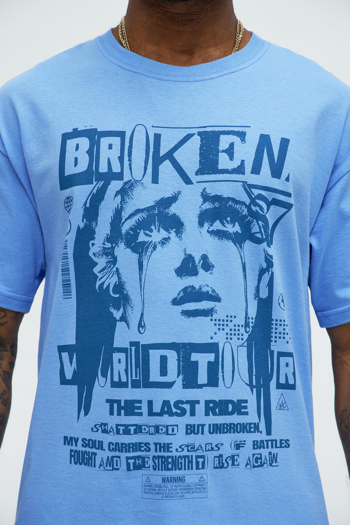 Broken World Tour Short Sleeve Tee - Blue - Image 3