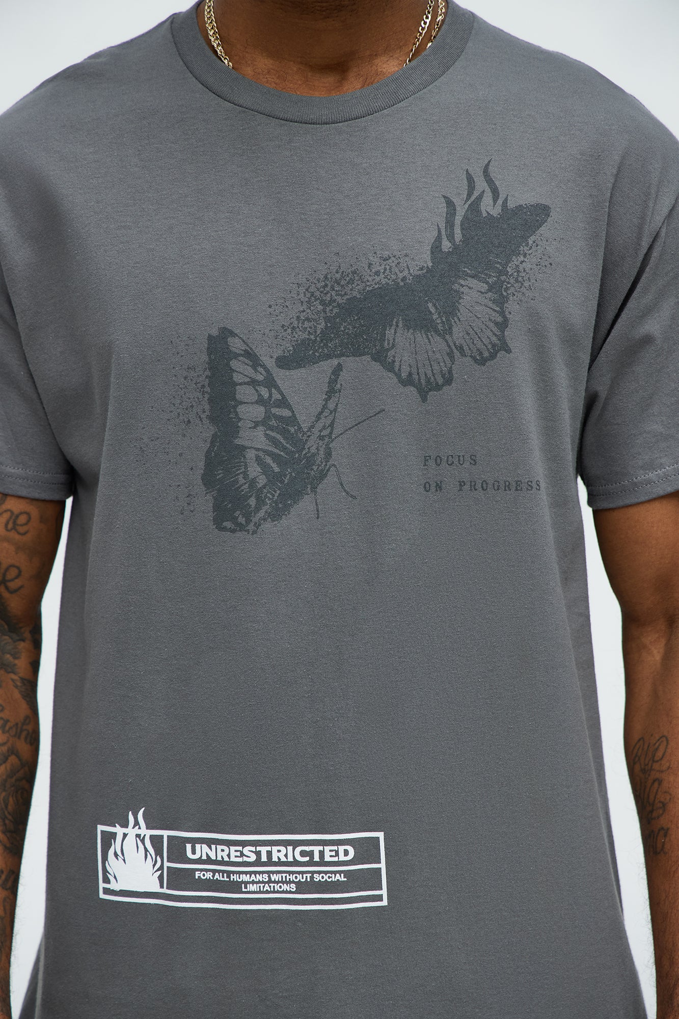 Unrestricted Freedom Short Sleeve Tee - Charcoal - Image 3