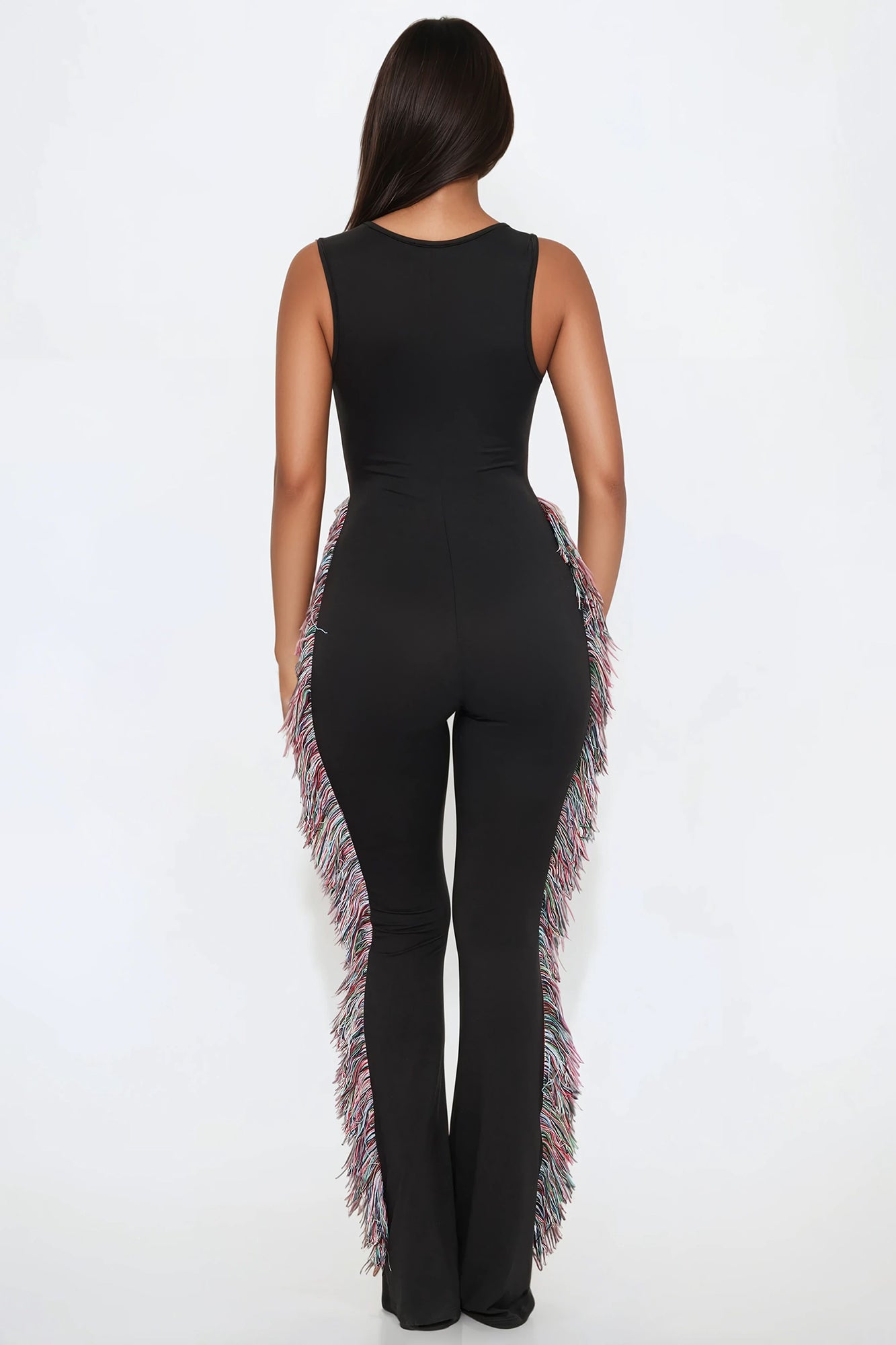 All At Once Fringe Jumpsuit - Black - Image 3