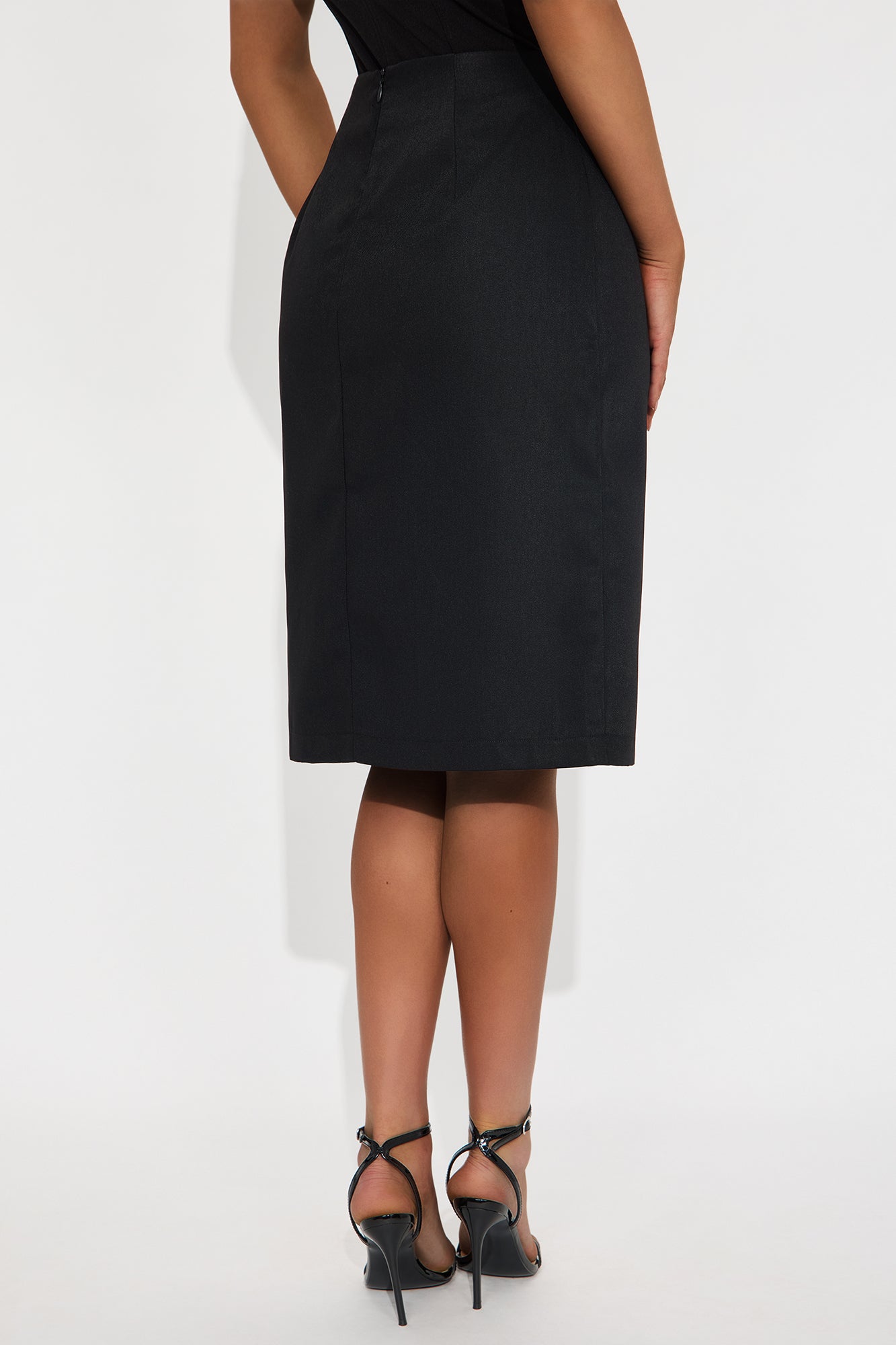 Life Like Mine Pencil Midi Skirt - Black - Image 3
