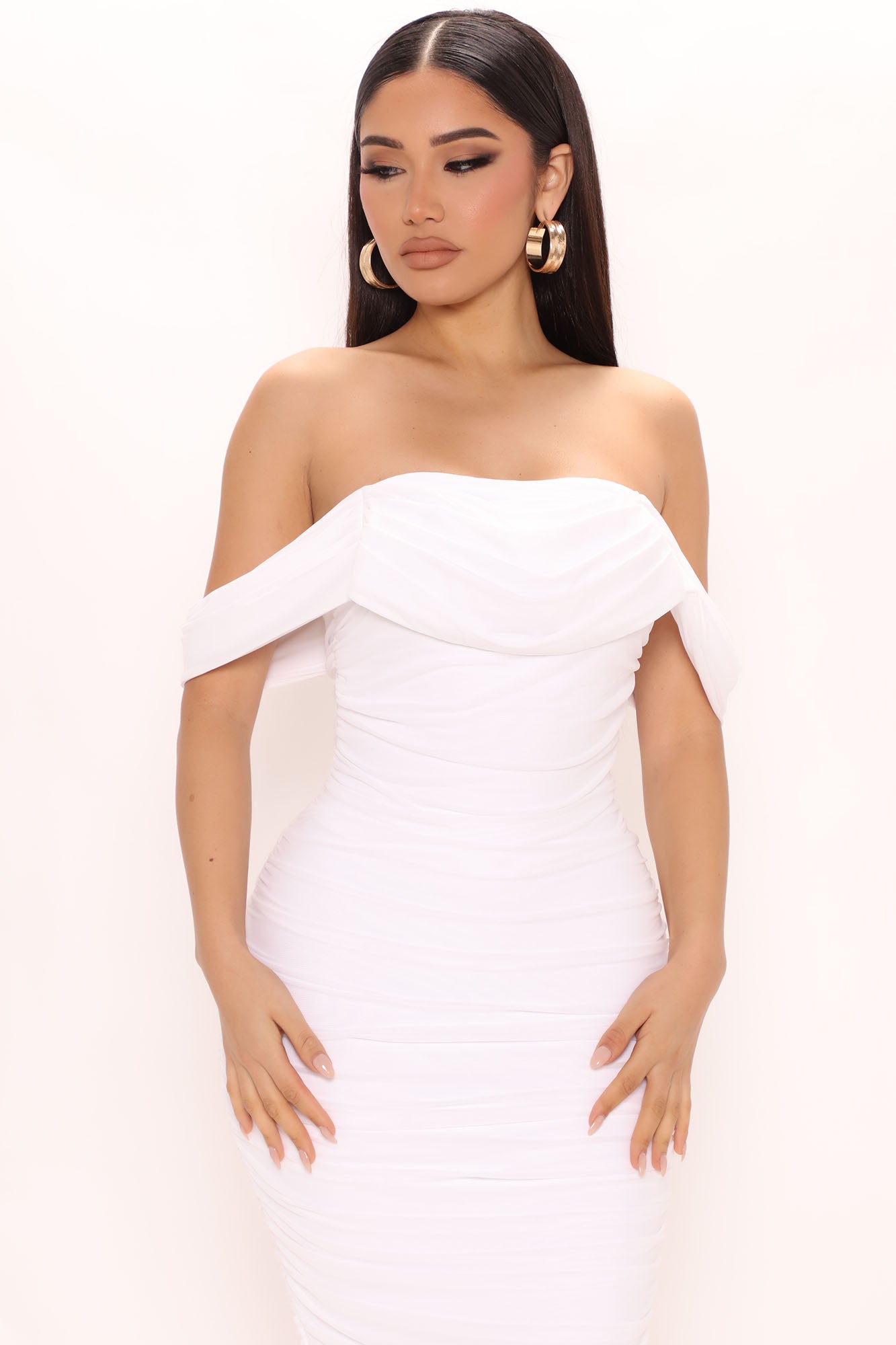 Bad For The Night Bandage Midi Dress - White - Image 3