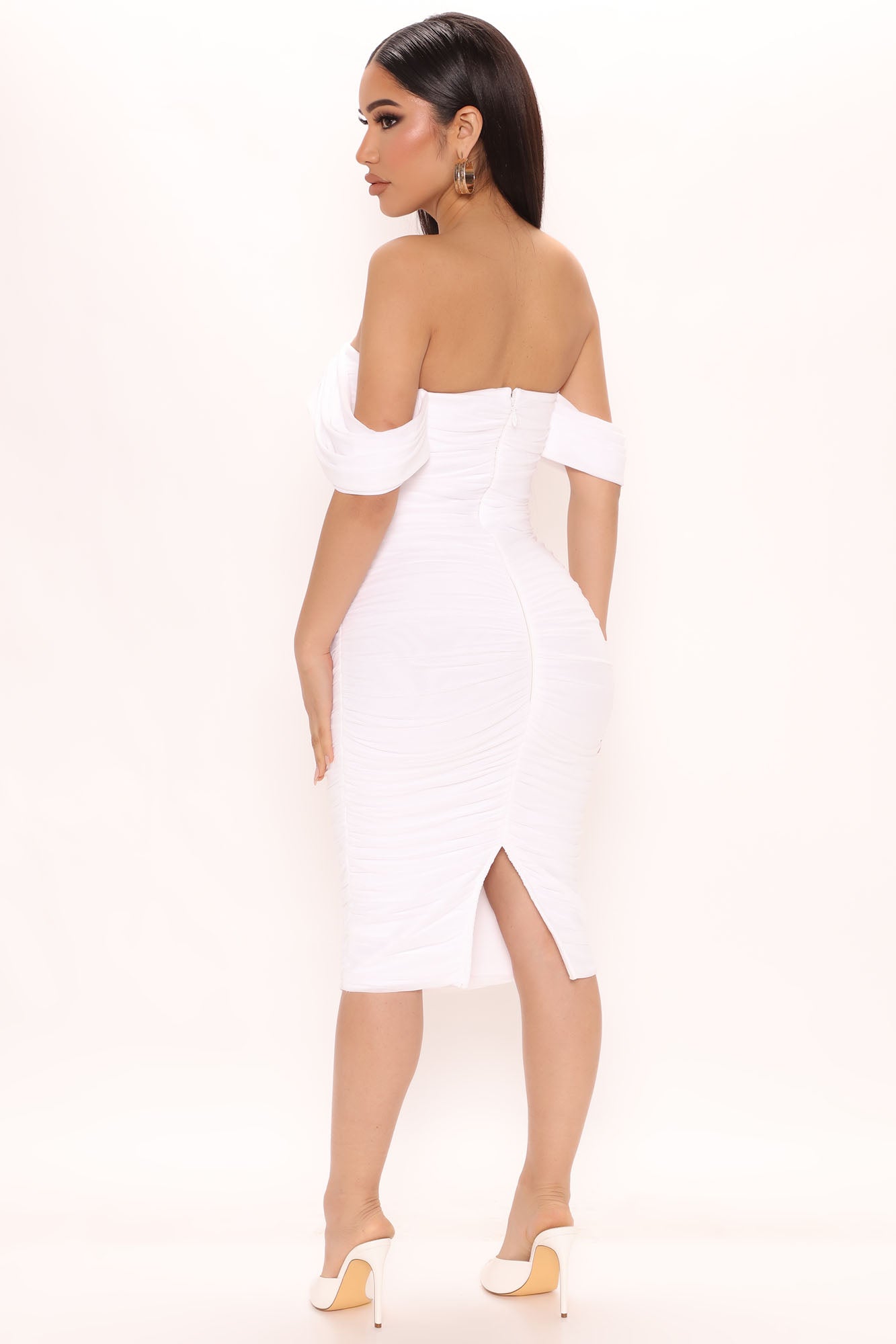 Bad For The Night Bandage Midi Dress - White - Image 4