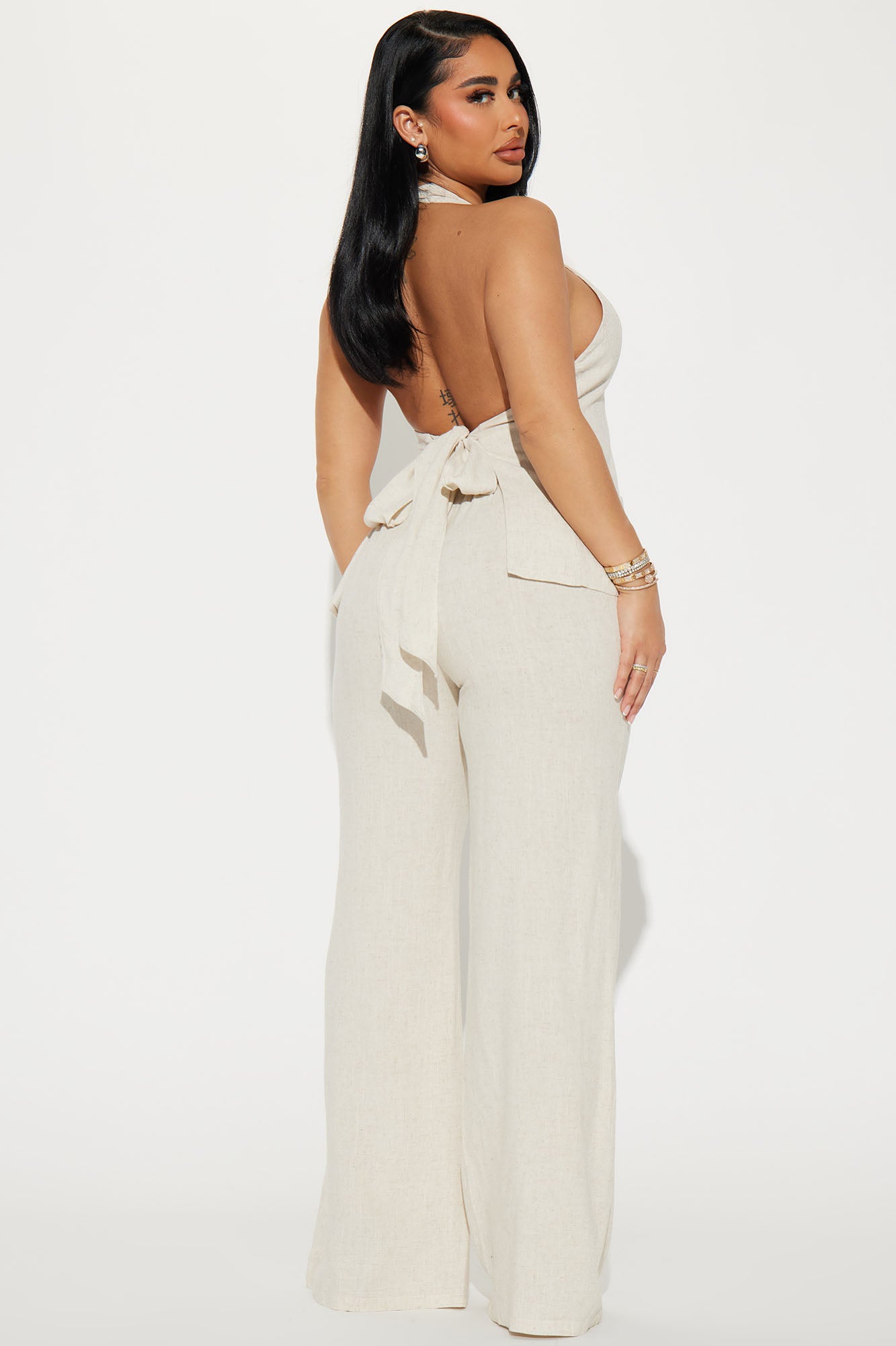 Cece Linen Pant Set - Taupe - Image 3