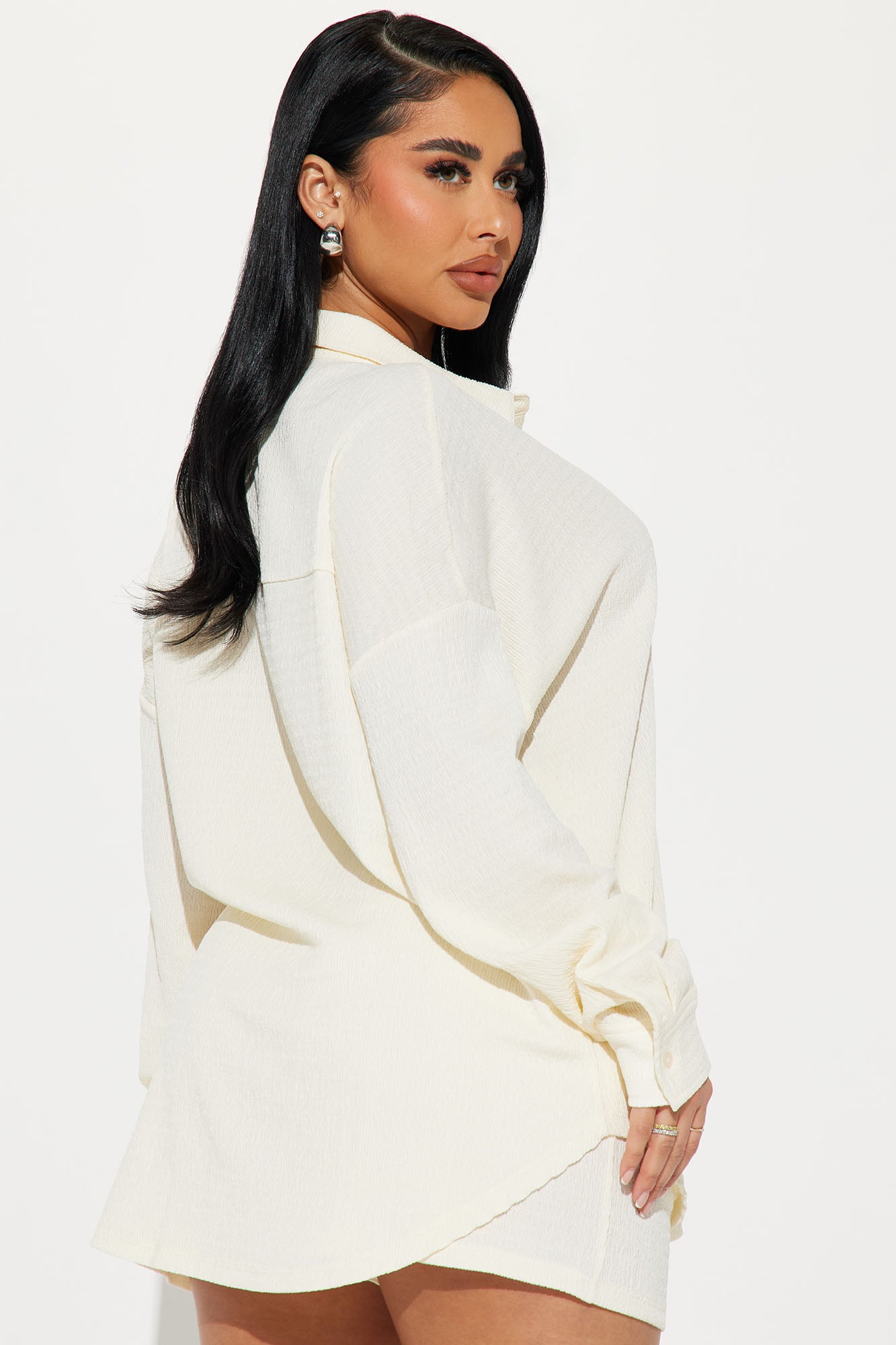 Bethany Textured Short Set - Cream - Image 3