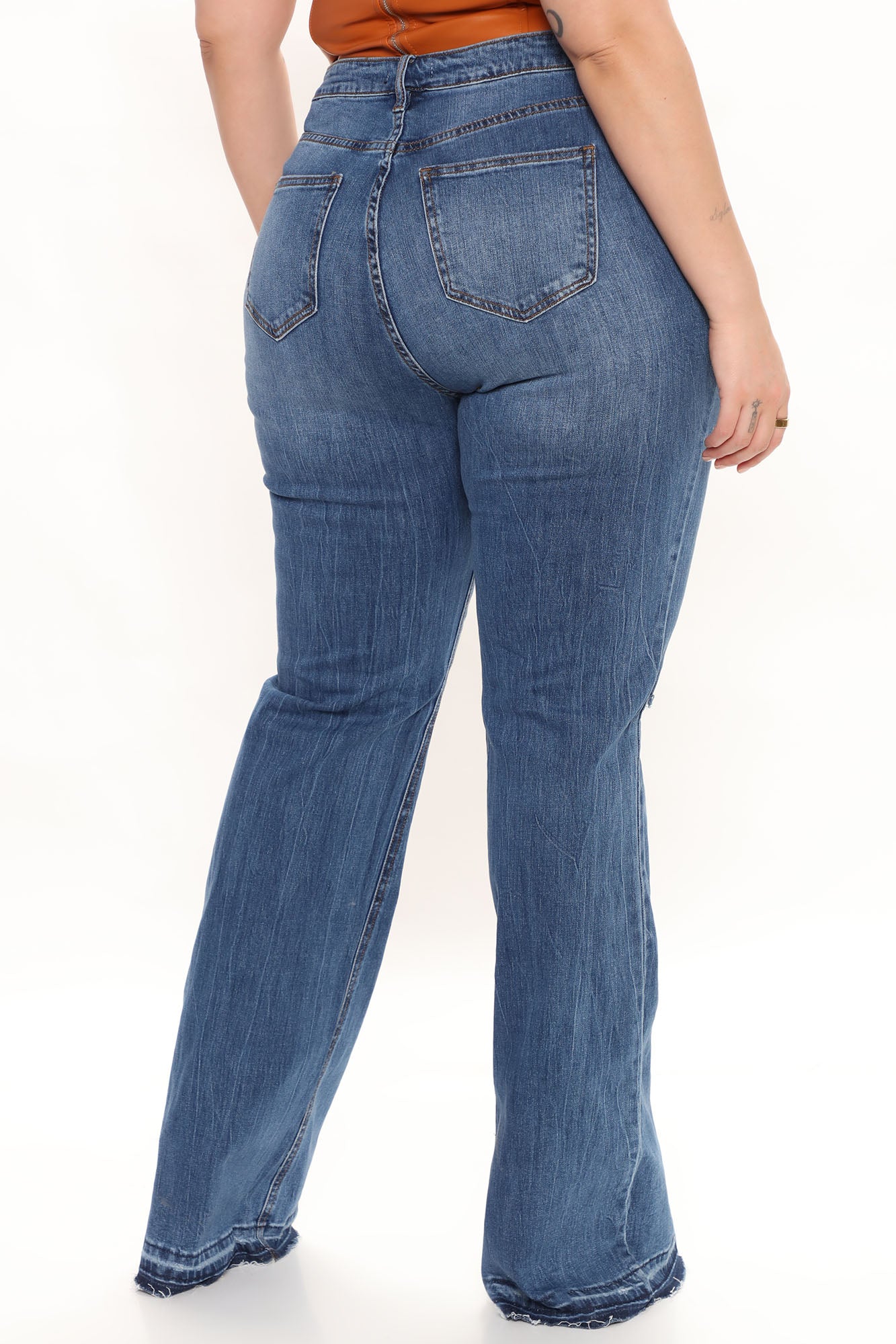 Tall Road Tripper Ripped Stretch Flare Jeans - Dark Wash - Image 8
