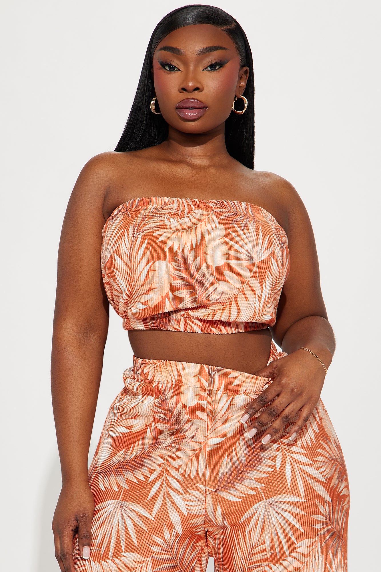 Island Dreams Plisse Pant Set - Rust/combo - Image 5