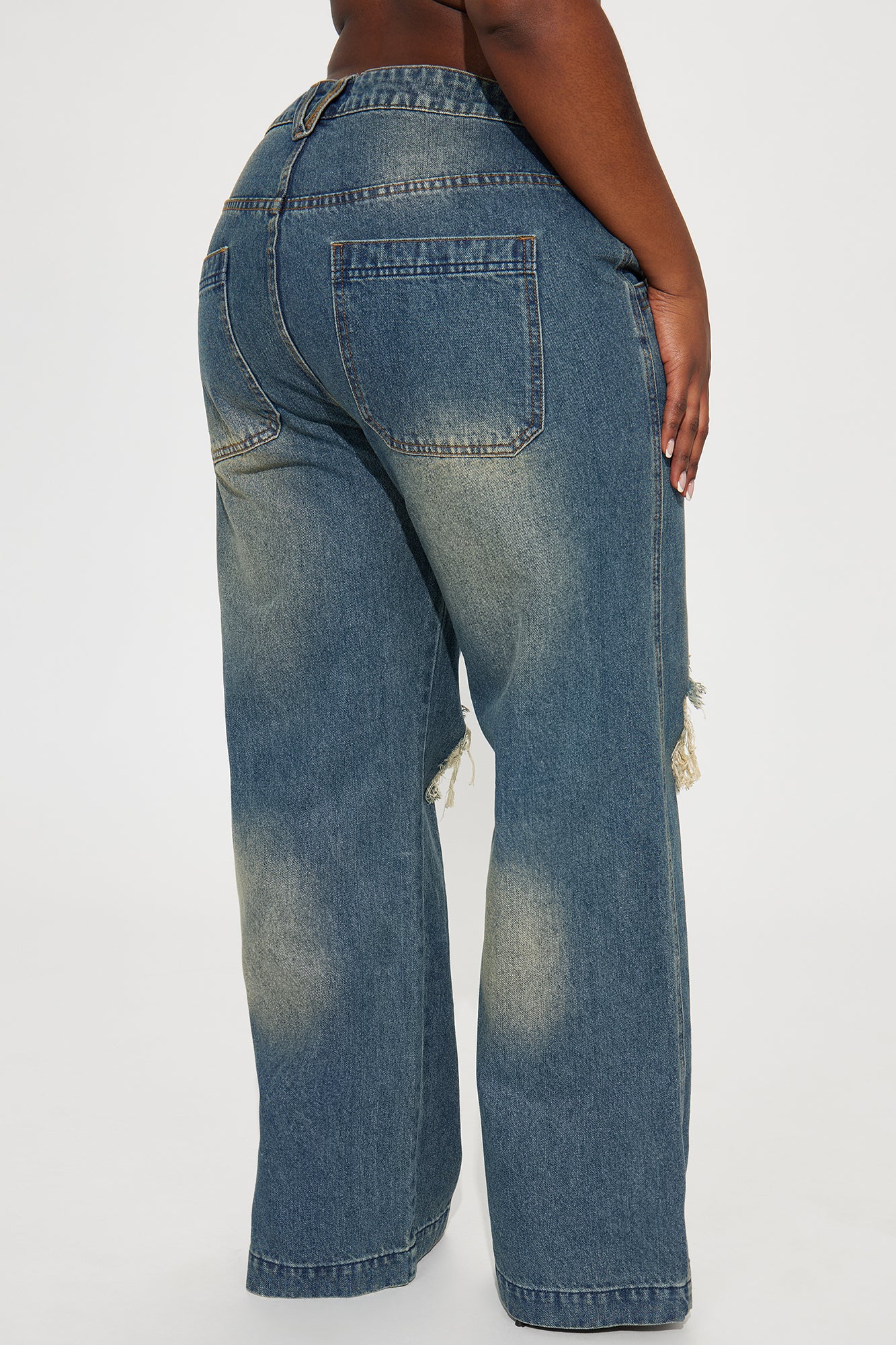 Drew Drop Waist Baggy Jeans - Dark Wash - Image 6