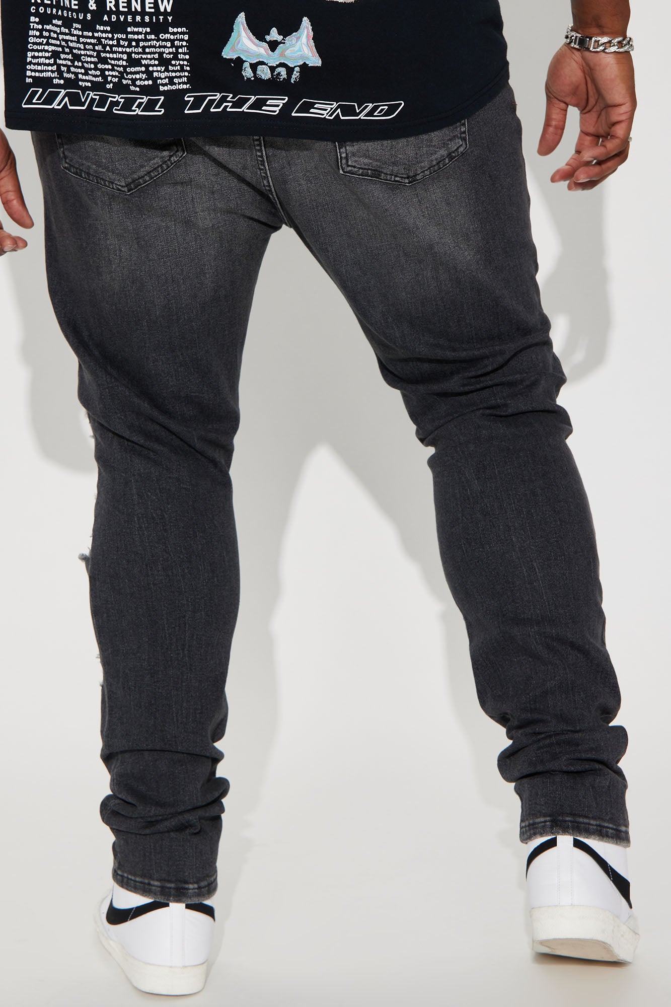 Ready To Unwind Stacked Skinny Jeans - Black Wash - Image 7