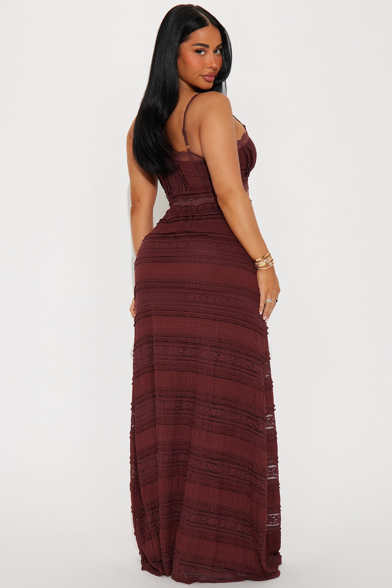 Amara Lace Skirt Set - Brown - Image 3