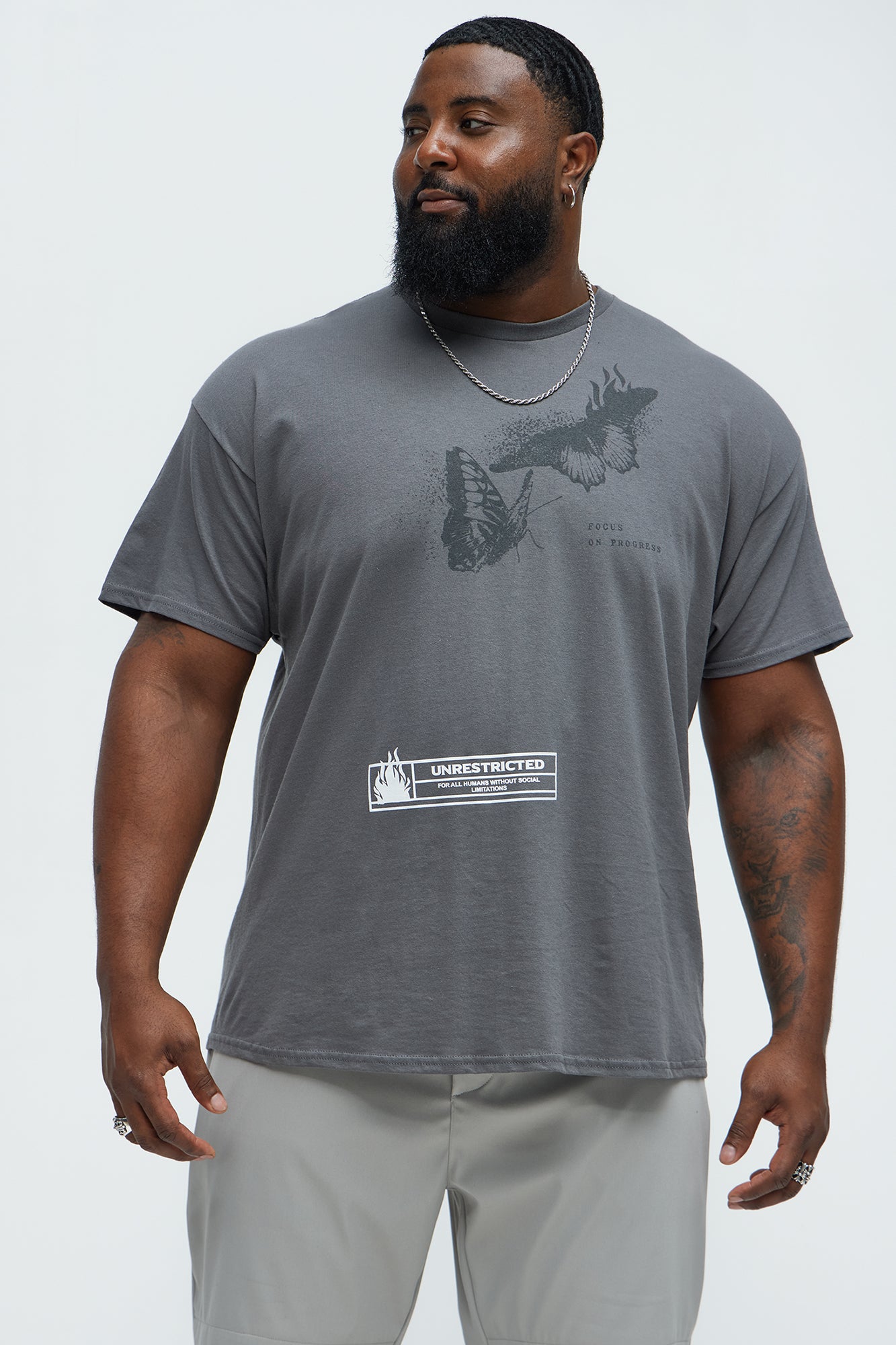 Unrestricted Freedom Short Sleeve Tee - Charcoal - Image 4