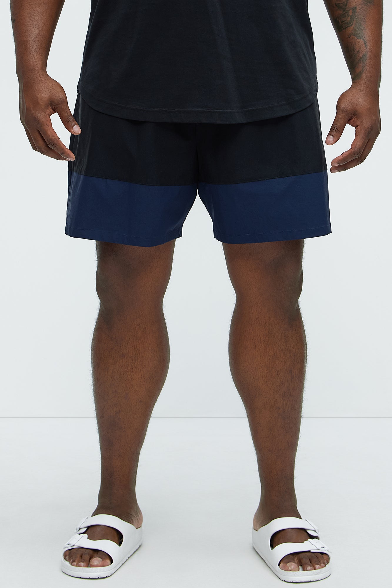 Colorblock Swim Mid Trunk - Black/combo - Image 5