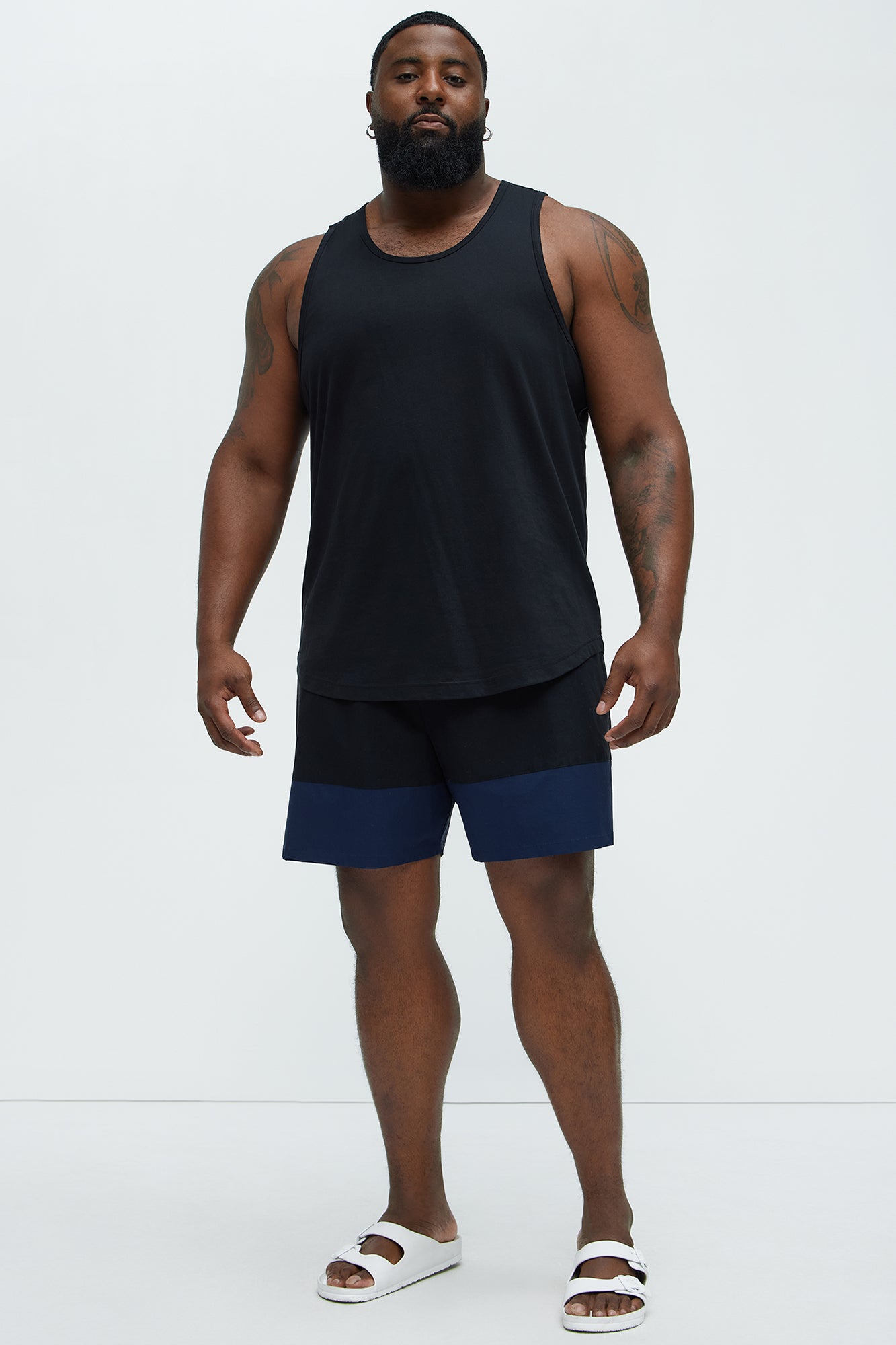Colorblock Swim Mid Trunk - Black/combo - Image 6