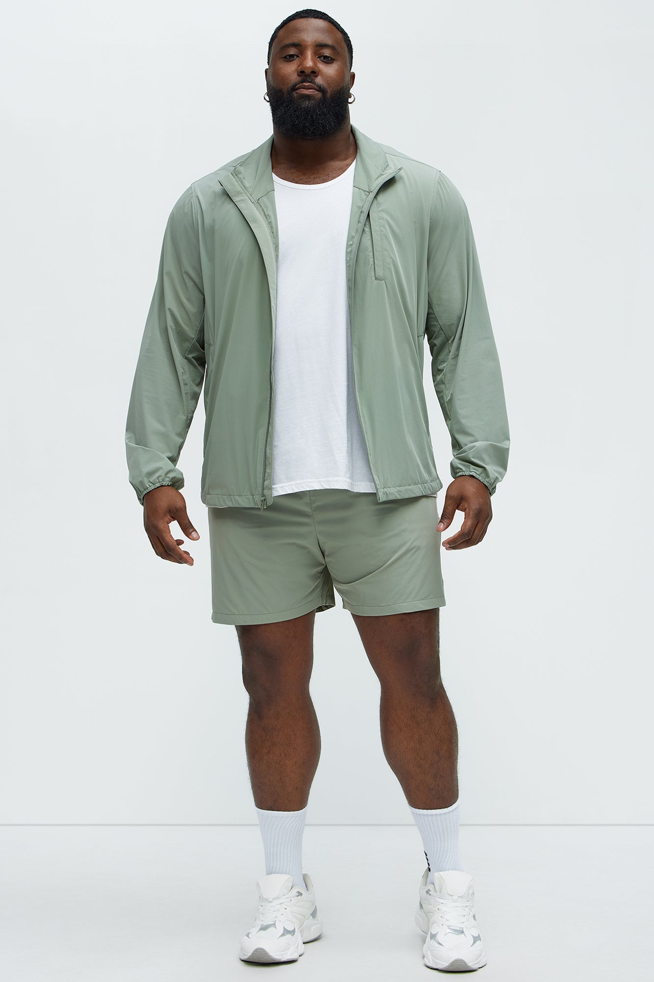 Lightweight Stretch Running Windbreaker Jacket - Sage - Image 8