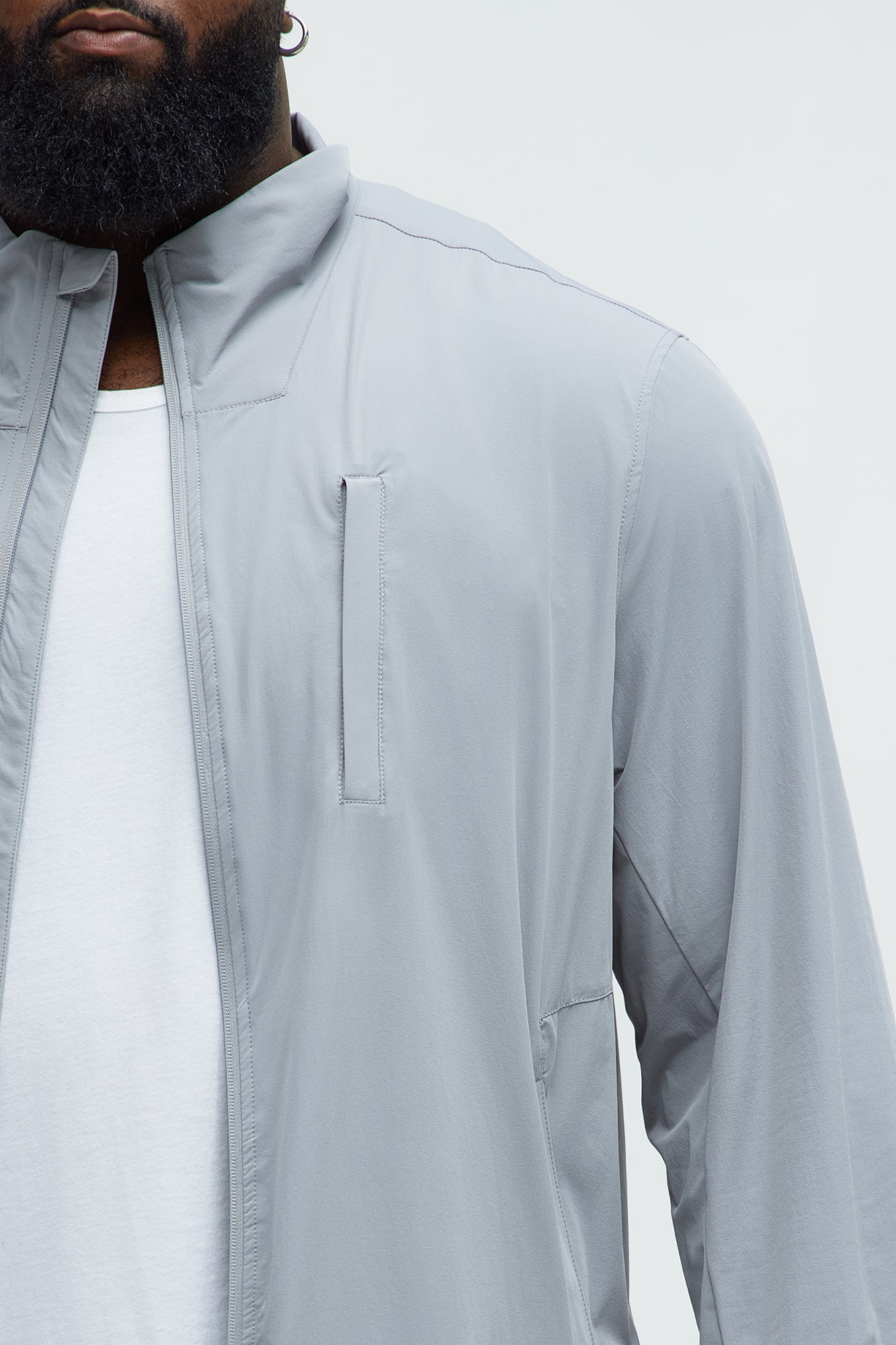 Lightweight Stretch Running Windbreaker Jacket - Grey - Image 10