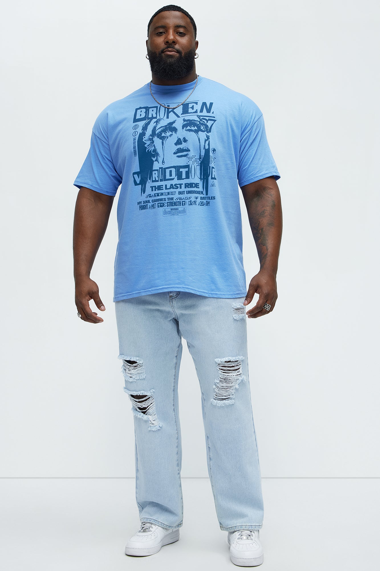 Broken World Tour Short Sleeve Tee - Blue - Image 5