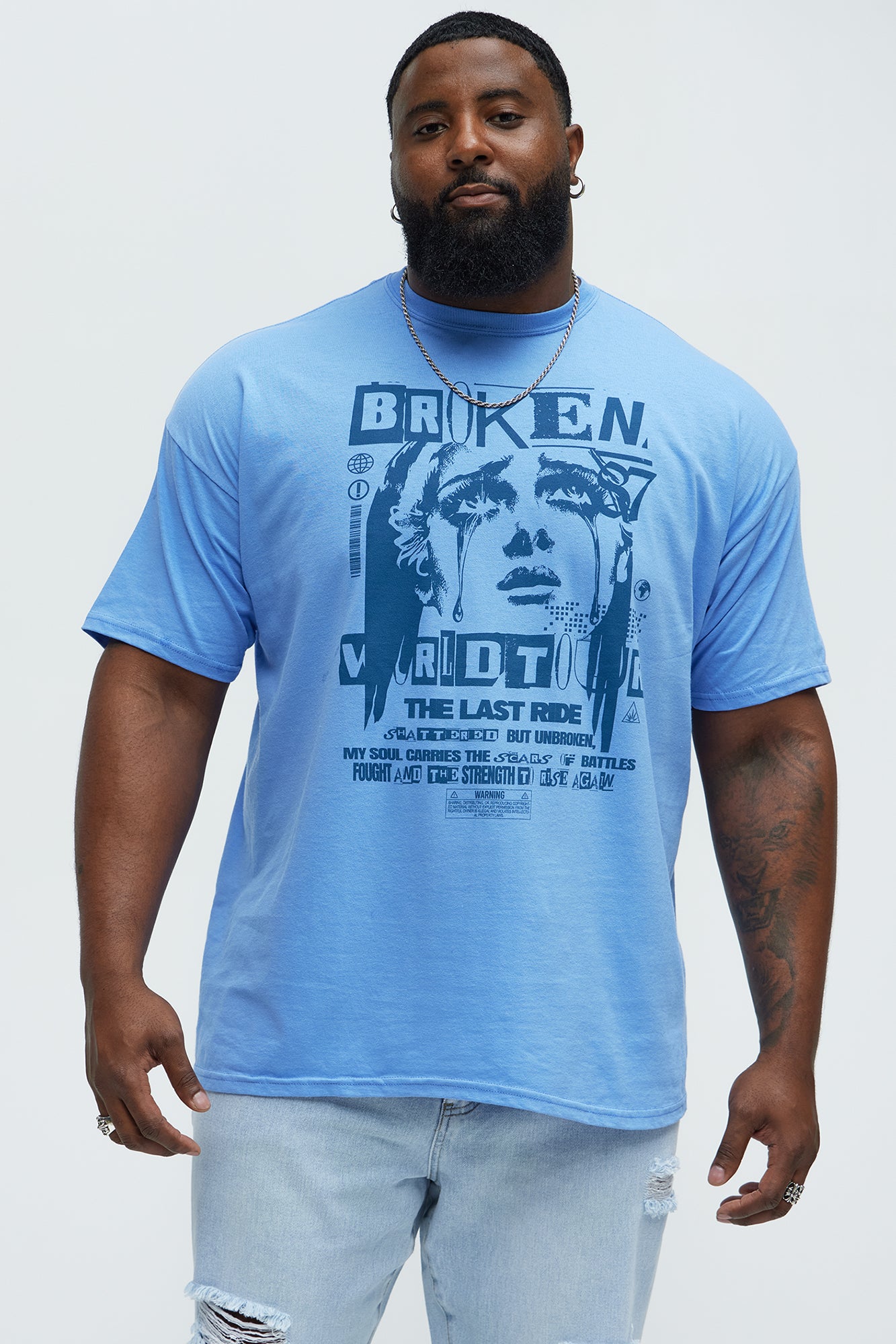 Broken World Tour Short Sleeve Tee - Blue - Image 4