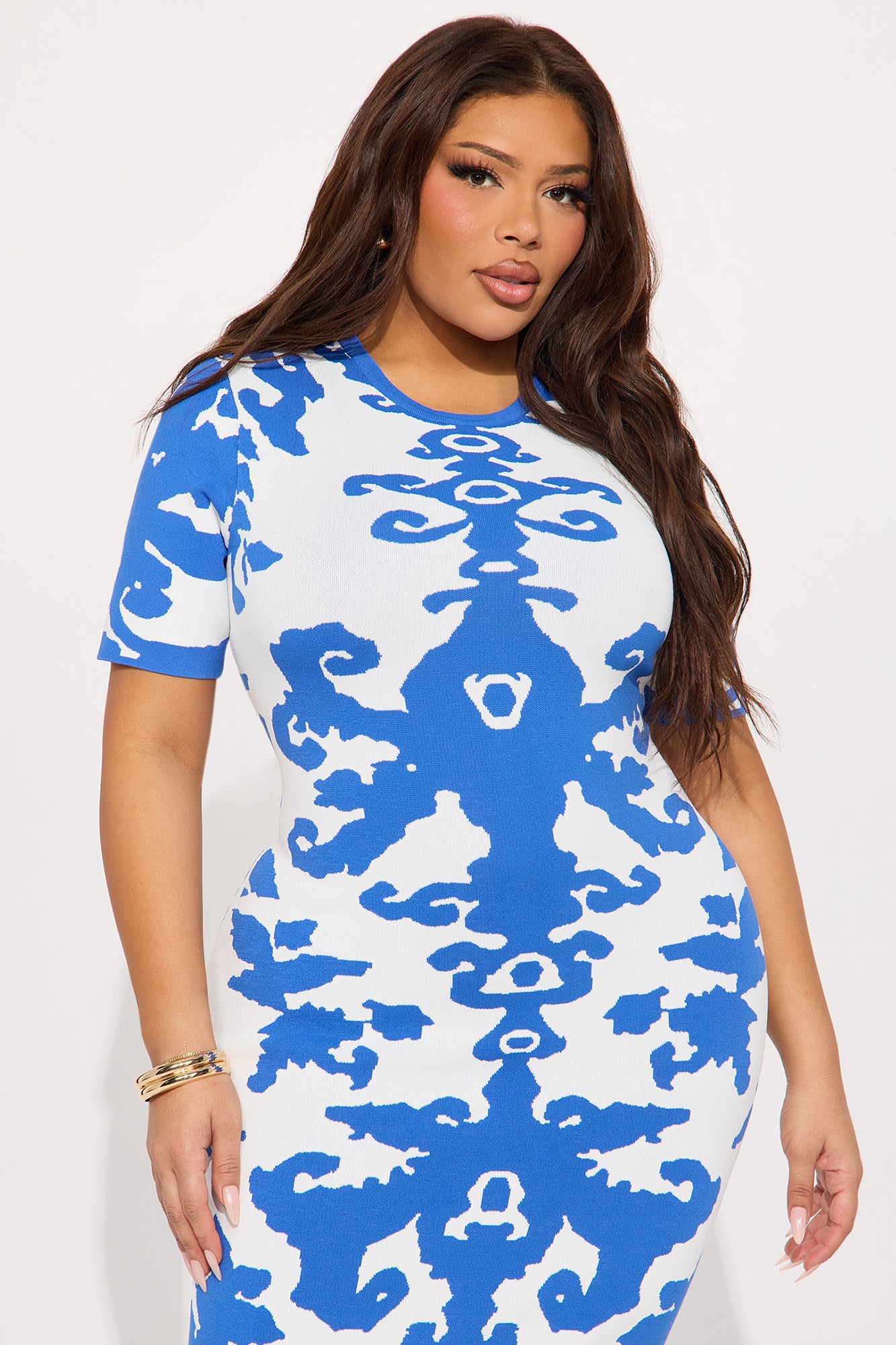 Alex Bandage Knit Maxi Dress - Blue/combo - Image 5