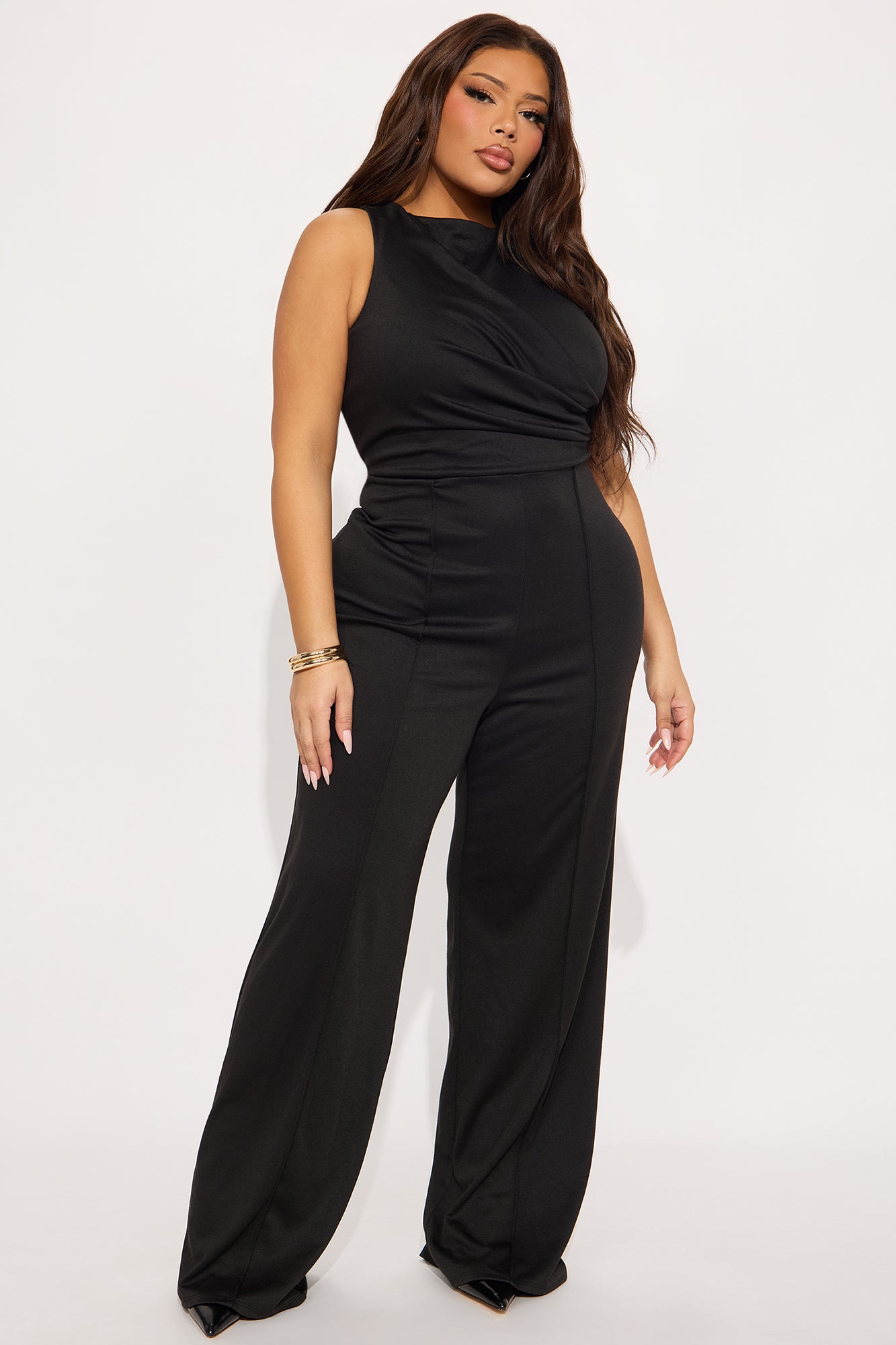 Antonia Sleeveless Ponte Jumpsuit - Black - Image 4