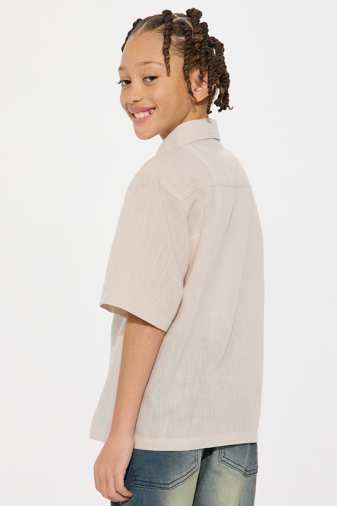 Mini Saints And Sinners Full Button Shirt - Tan - Image 4