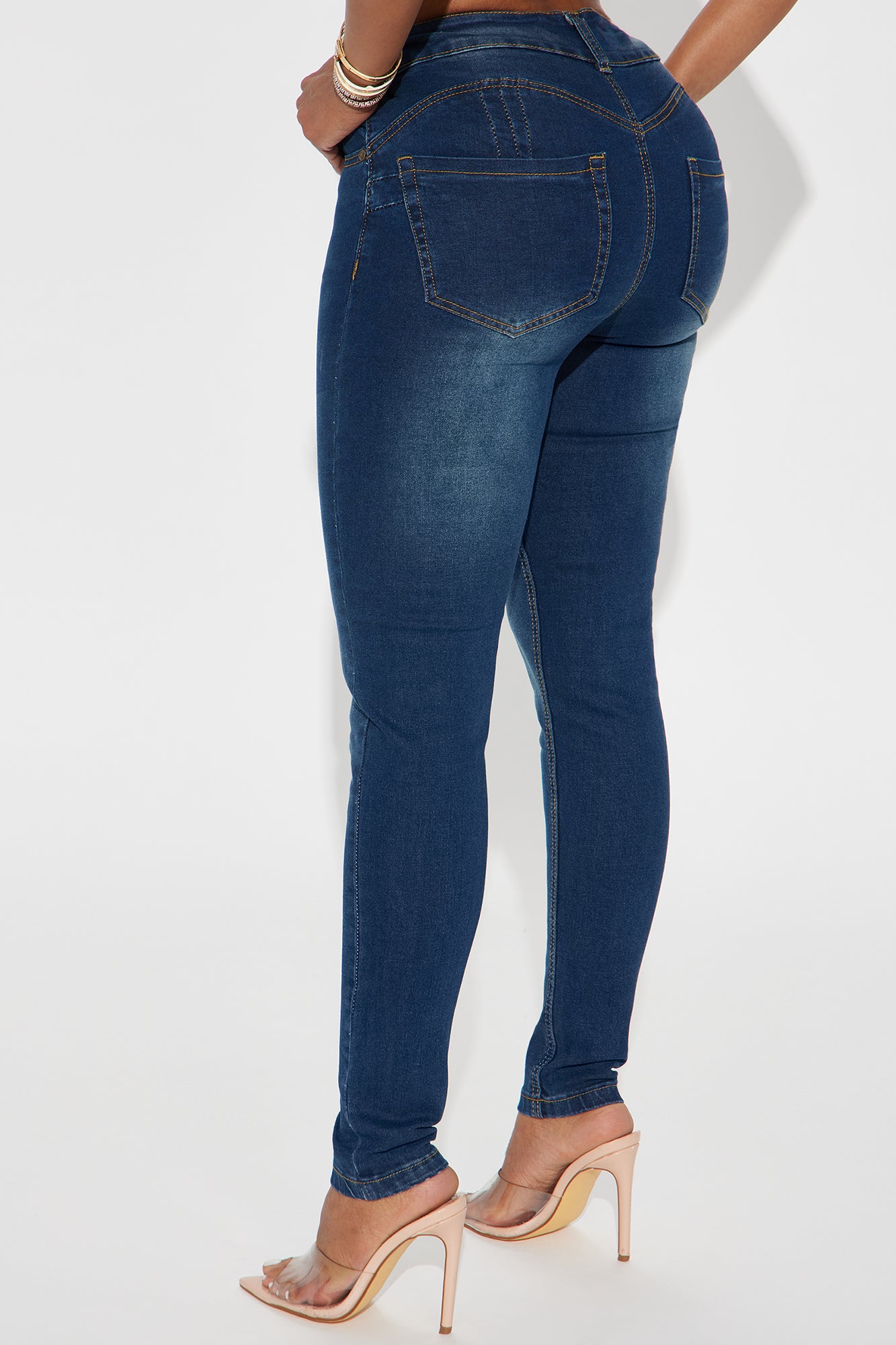 Brooklyn Booty Lifter Stretch Skinny Jeans - Dark Wash - Image 3