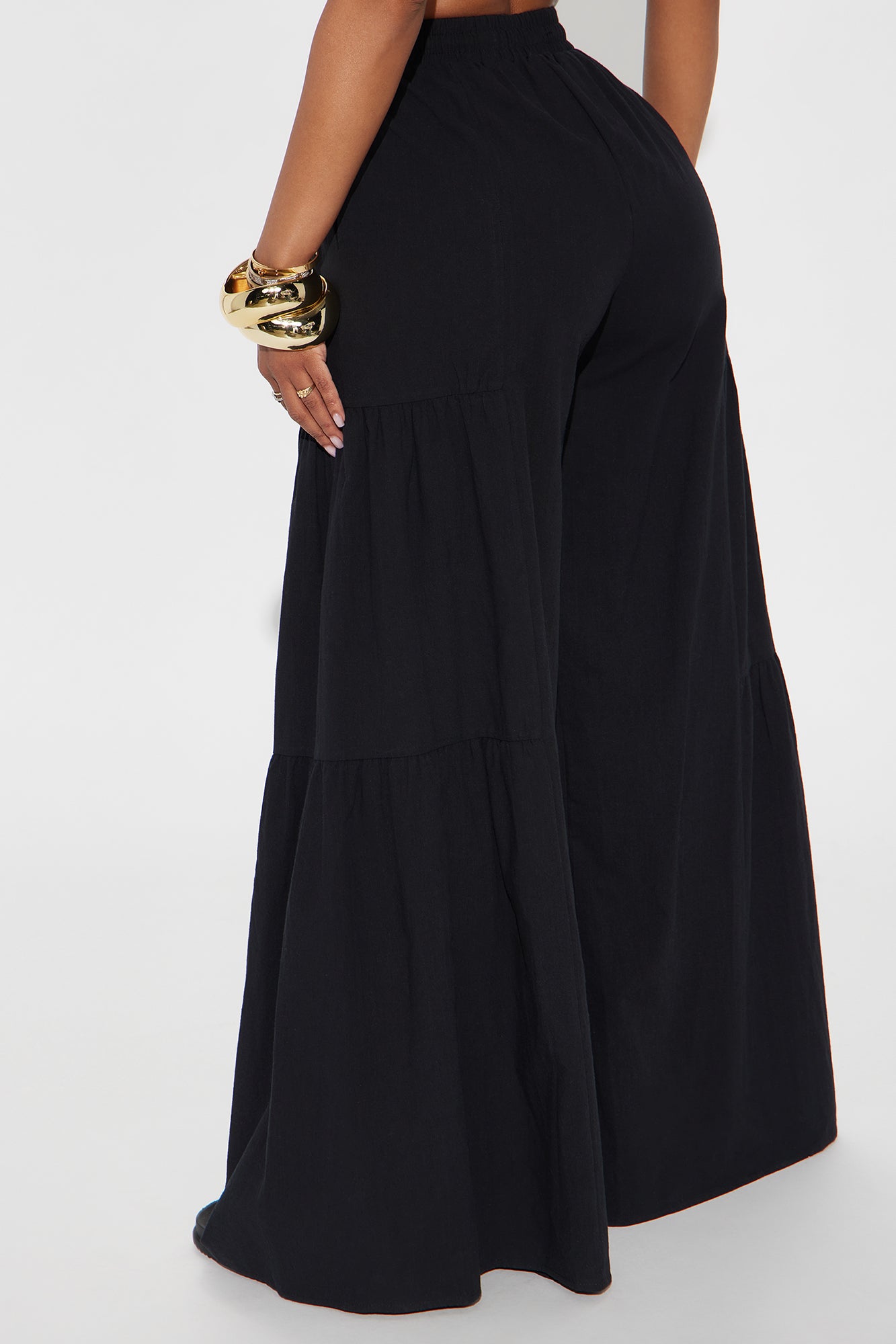 Sandra Linen Wide Leg Pant - Black - Image 3