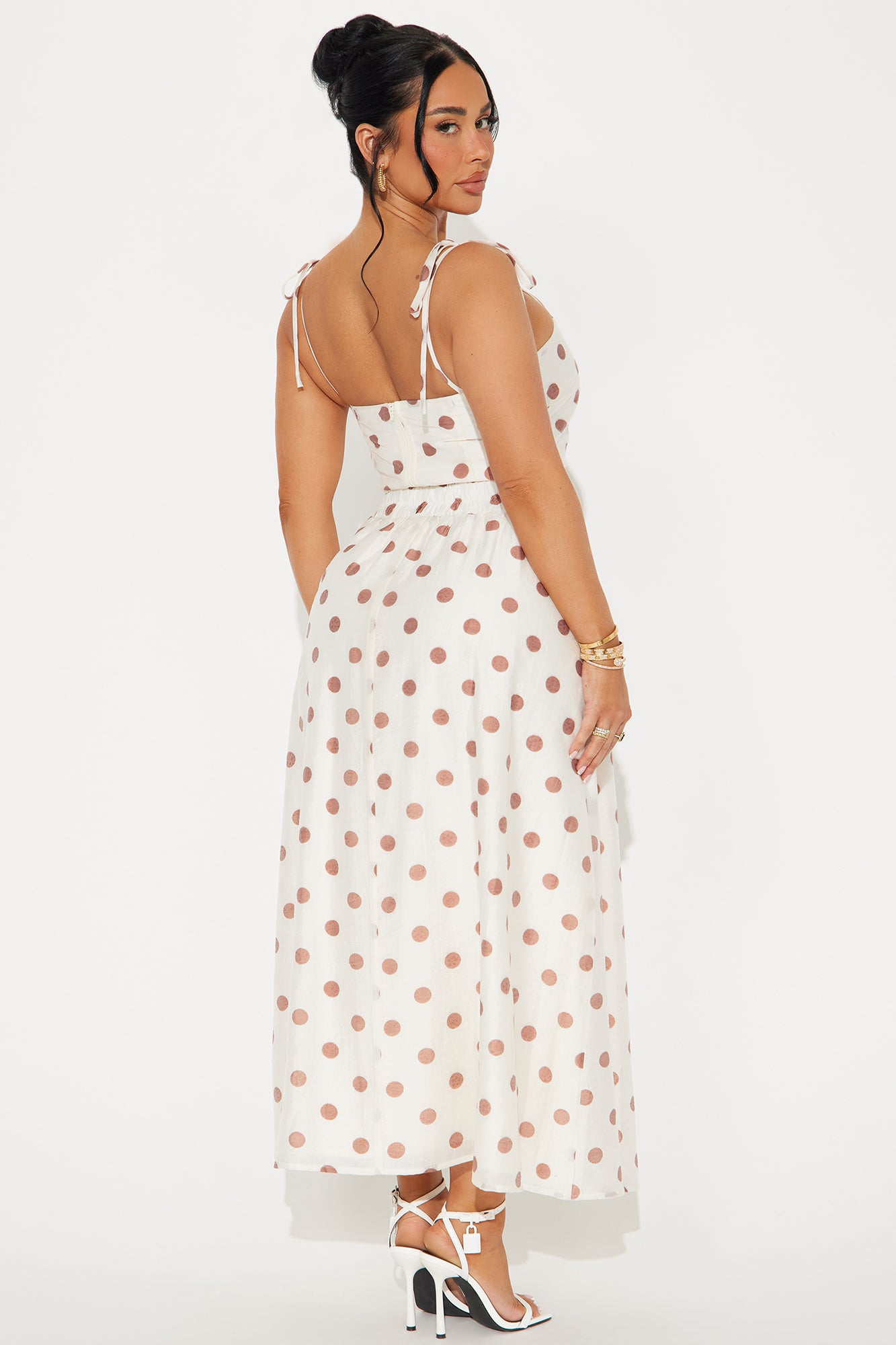 Amalfi Lover Polka Dot Skirt Set - Brown/combo - Image 3