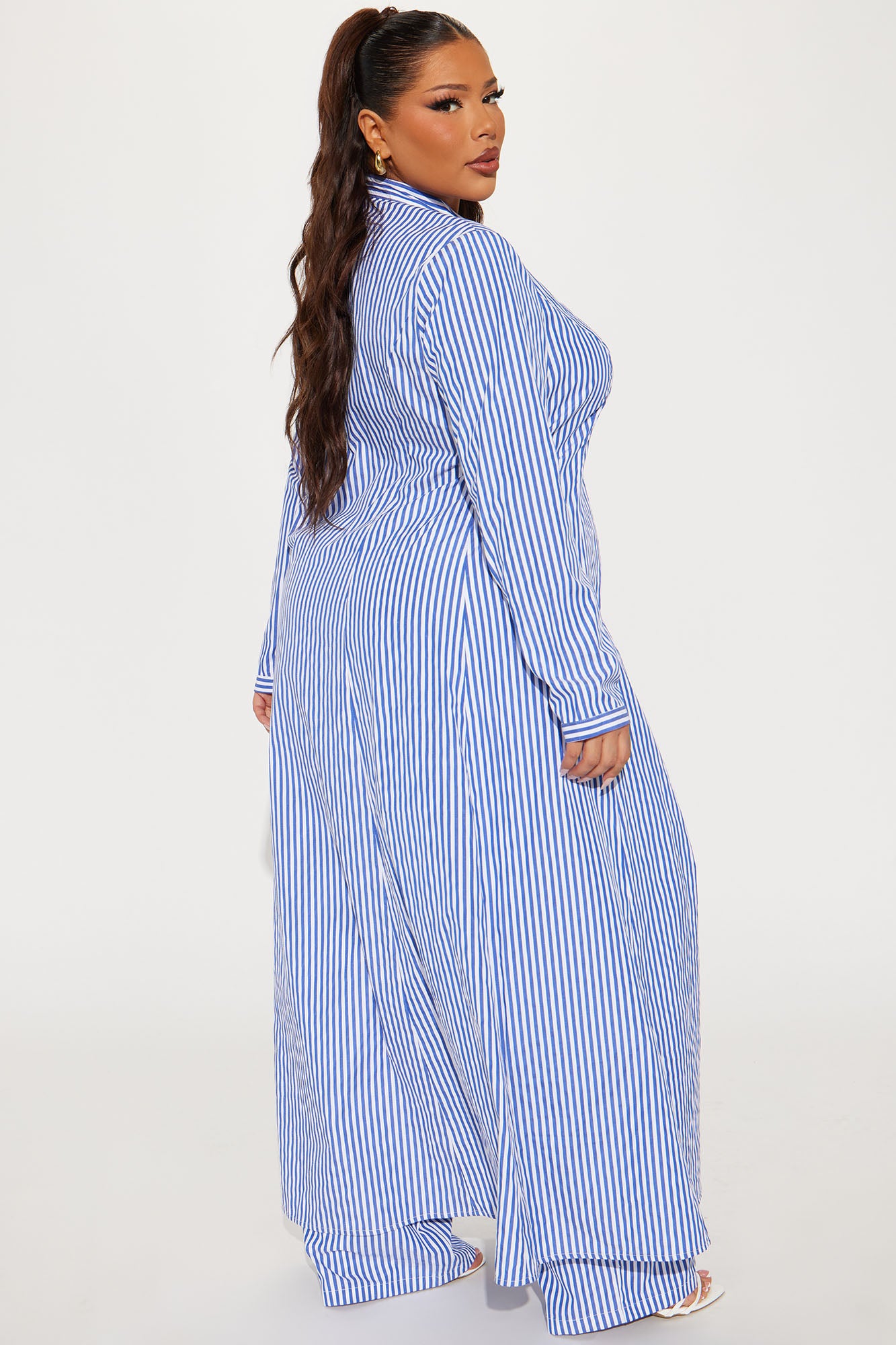 Yacht Trip Stripe Pant Set - White/Blue - Image 7