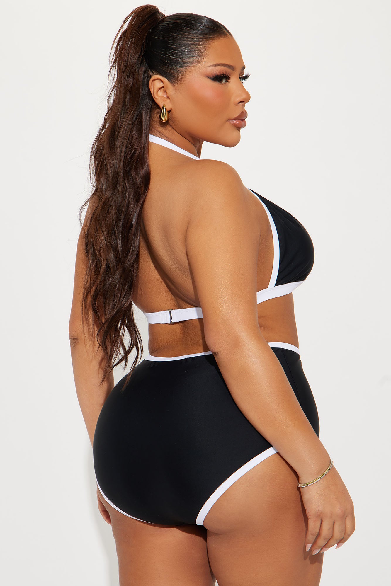 Hazel Contrast Trim Boyshort 2 Piece Bikini - Black/White - Image 6