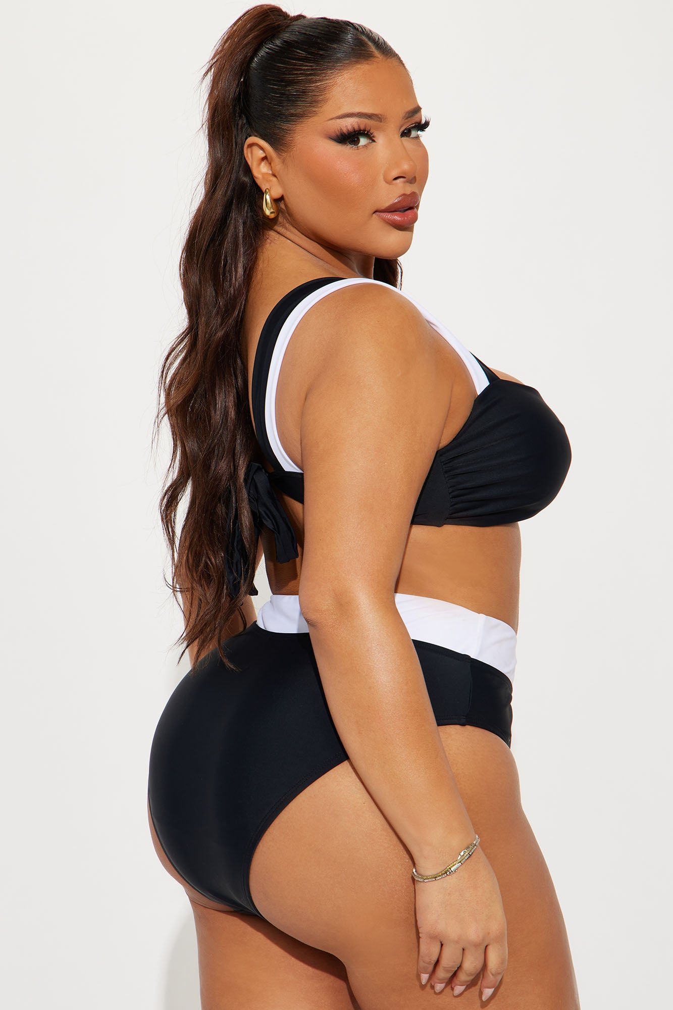 Laurel Contrast Trim U Wire 2 Piece Bikini - Black/White - Image 6
