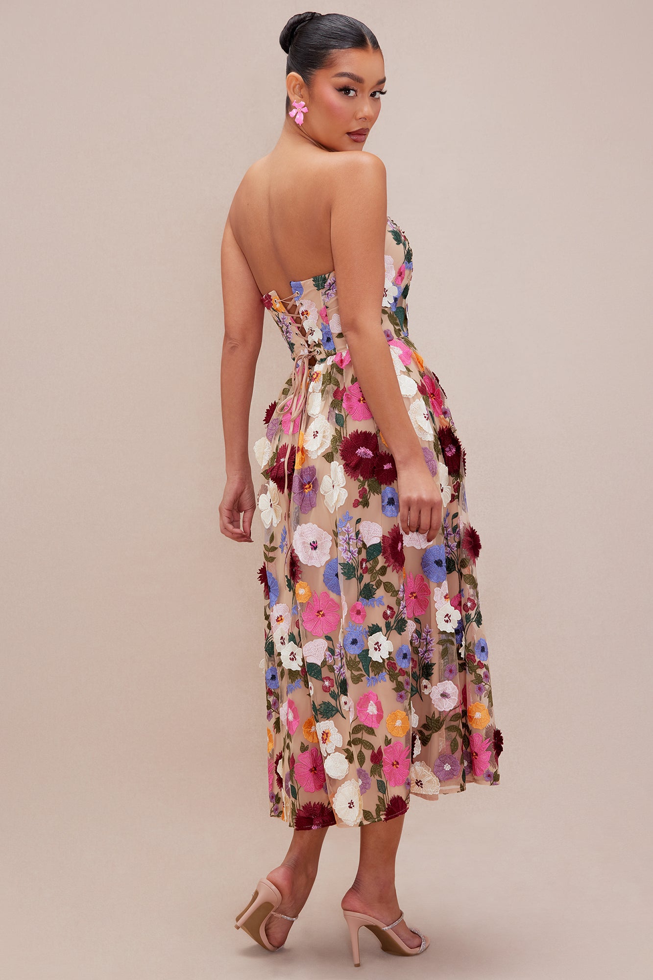 Adeline Embroidered Midi Dress - Multi Color - Image 5
