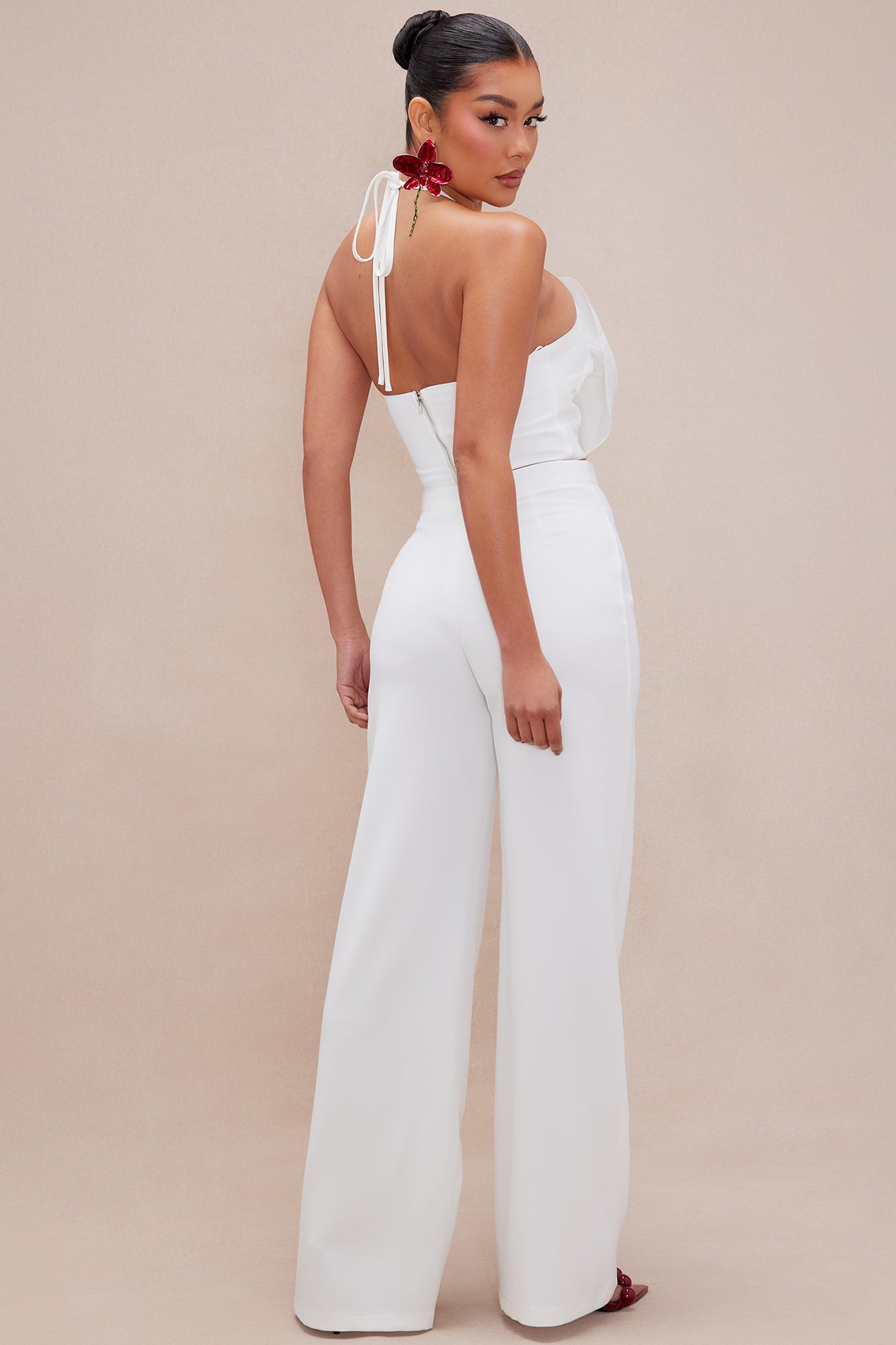 Samaria Wide Leg Pant Set - Ivory - Image 4