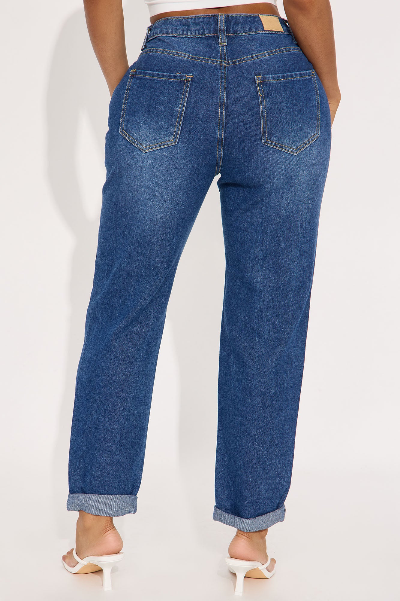 Camille Destroyed Straight Leg Jeans - Medium Wash - Image 3