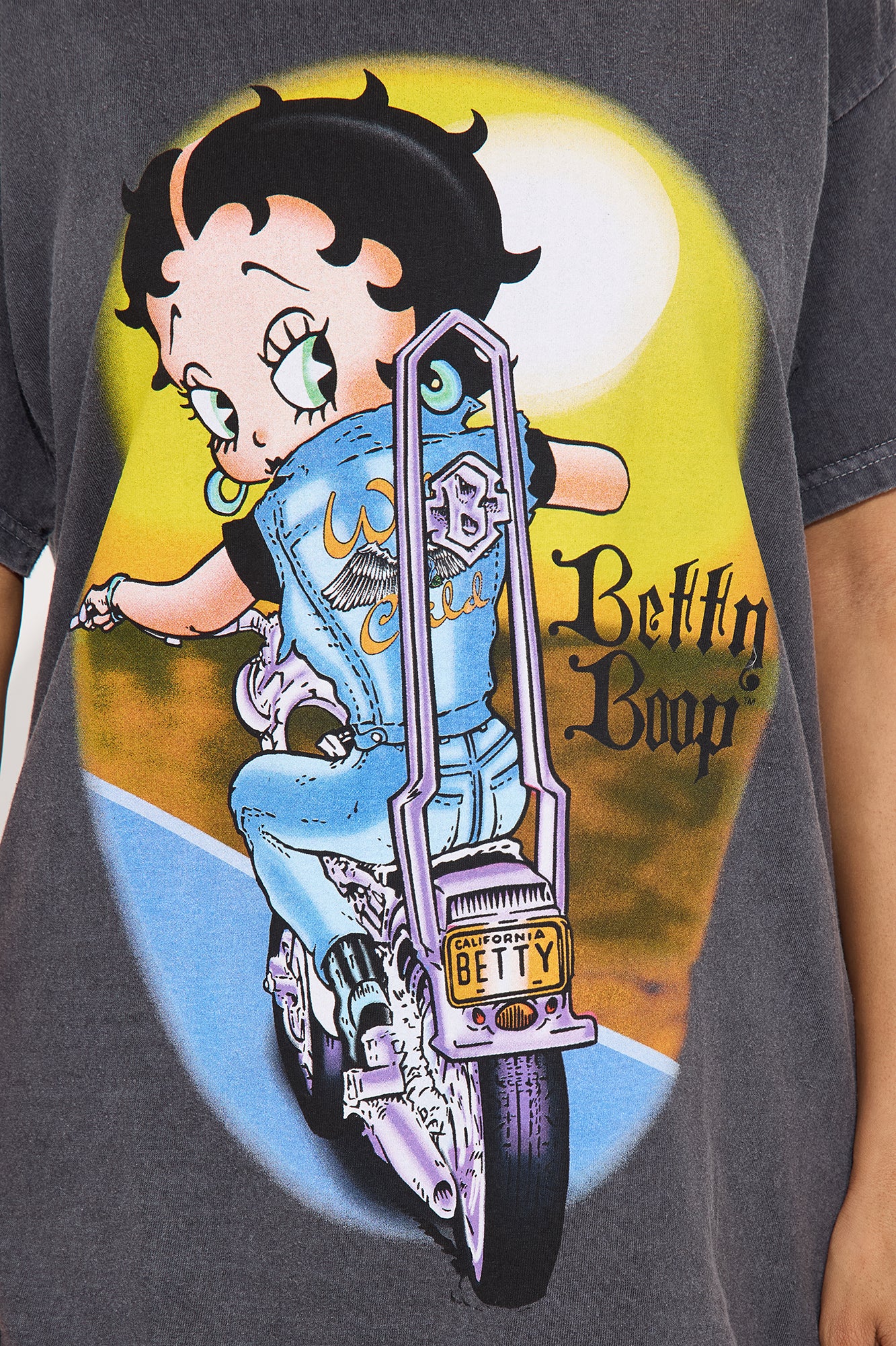 Betty Boop Wild Child Washed Tee - Charcoal - Image 4